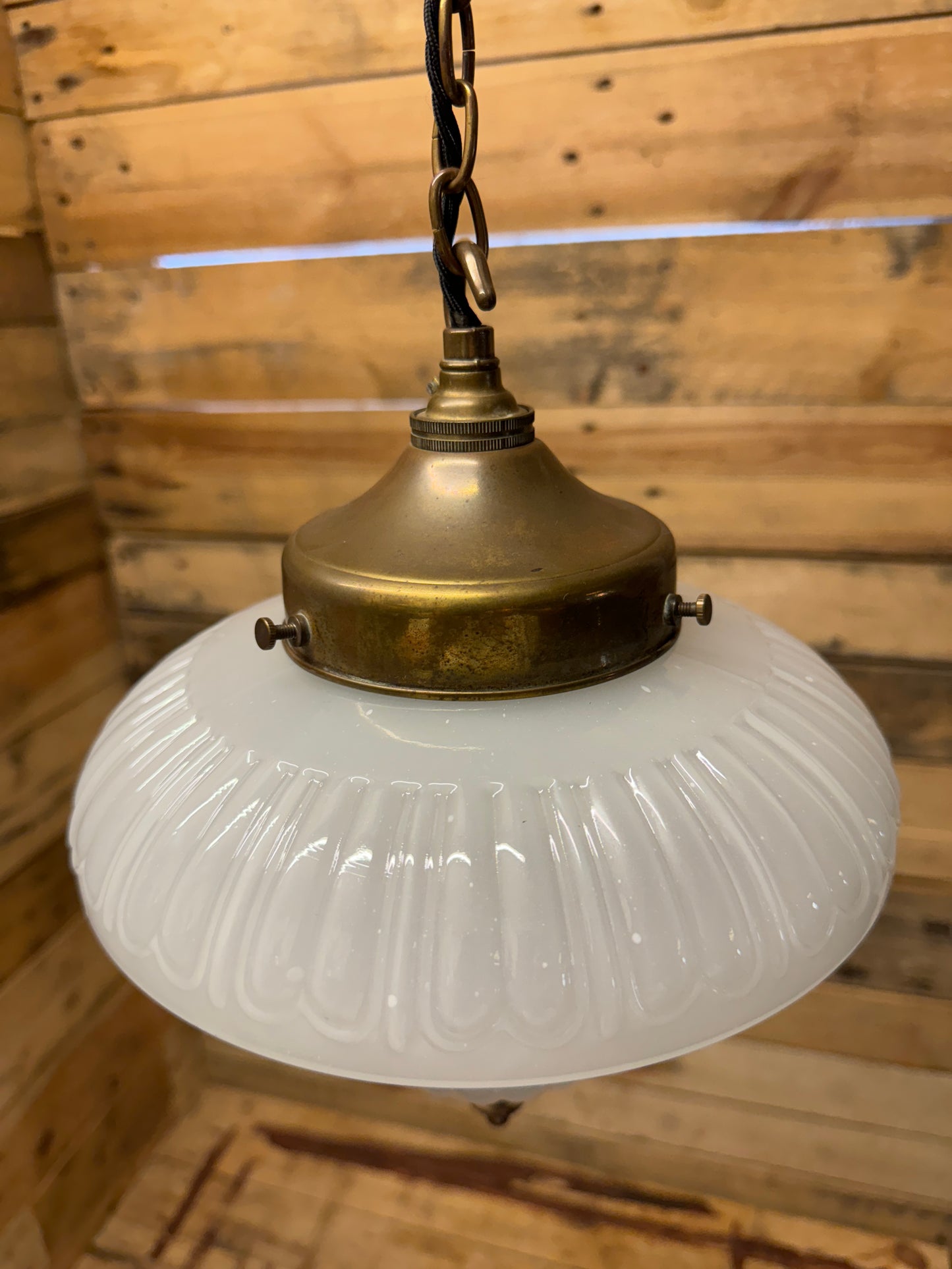 1930s Opaline Pendant Light Bencolite By Benjamin Electrics