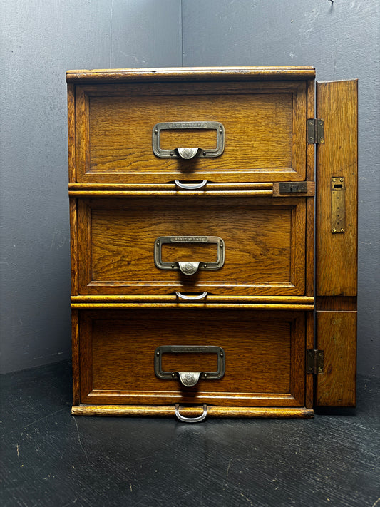 Early 1900s Oak Flip Drawer Filing Cabinet By Stolzenberg Germany