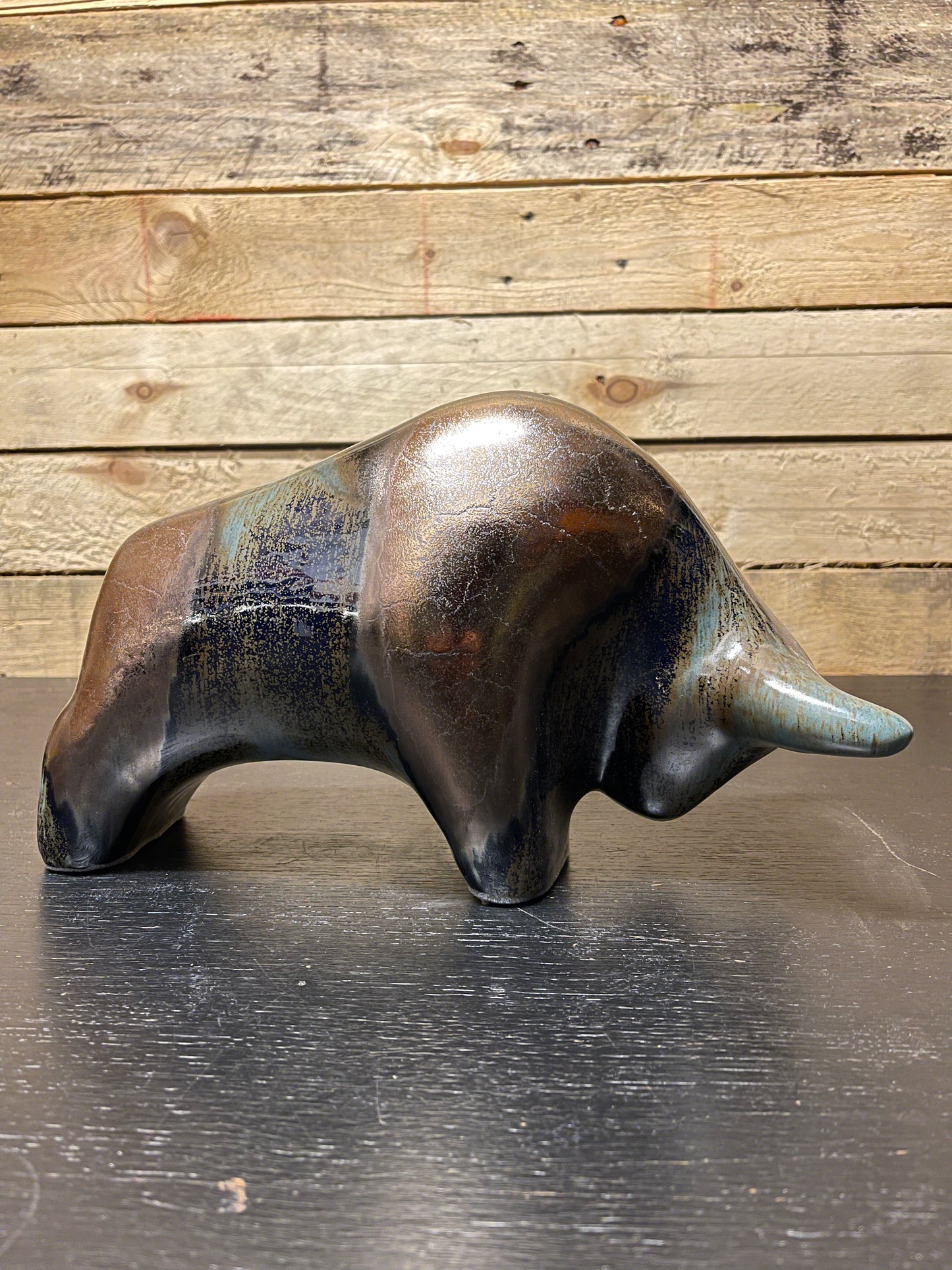 Otto Keramik Large Ceramic Bull West German Pottery Fat Lava