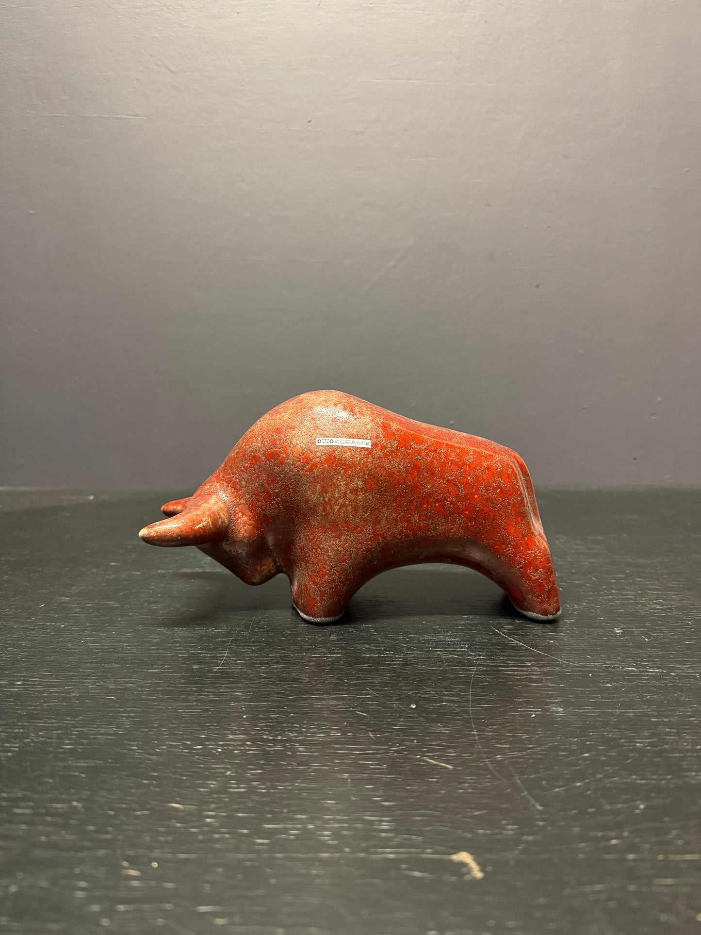 Otto Keramik Classic Ceramic Bull West German Pottery Fat Lava