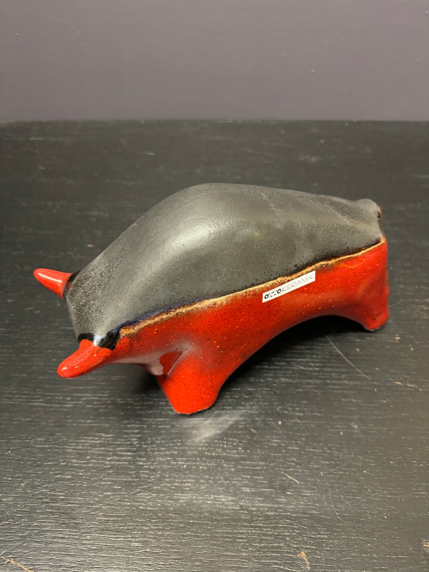 Otto Keramik Ceramic Bull West German Pottery Fat Lava