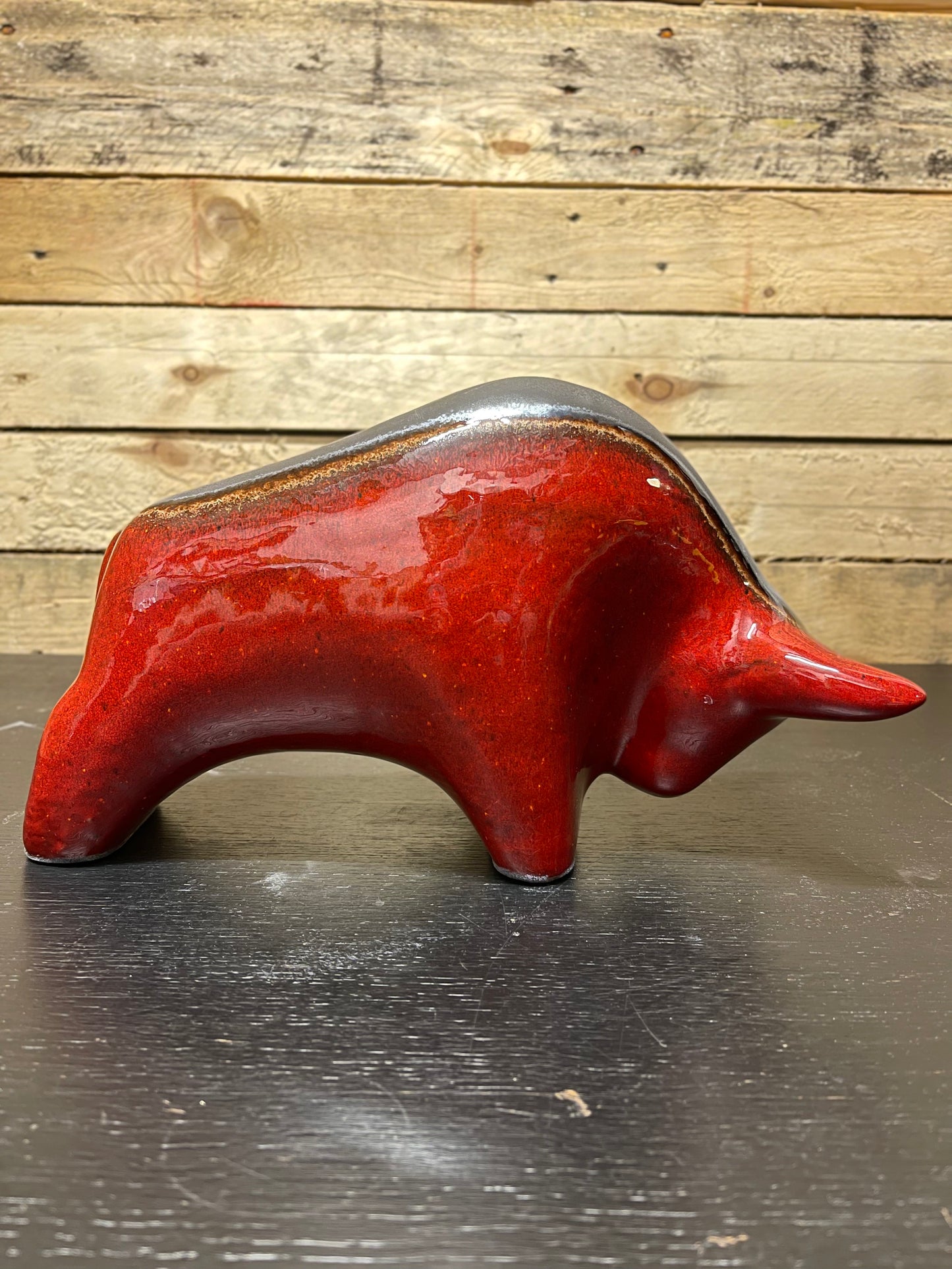 Otto Keramik Large Ceramic Bull West German Pottery Fat Lava