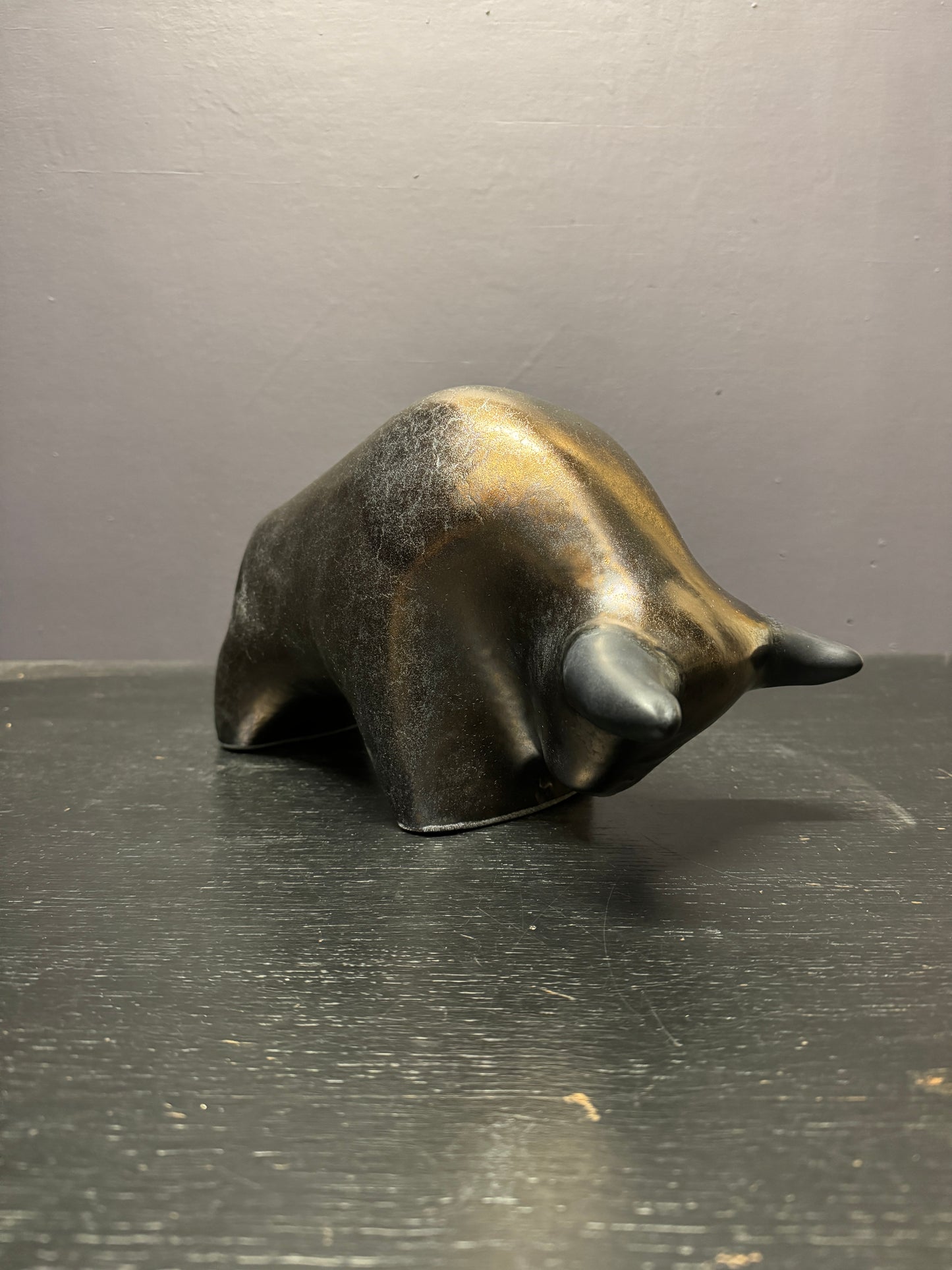 Otto Keramik Large Ceramic Bull West German Pottery Fat Lava