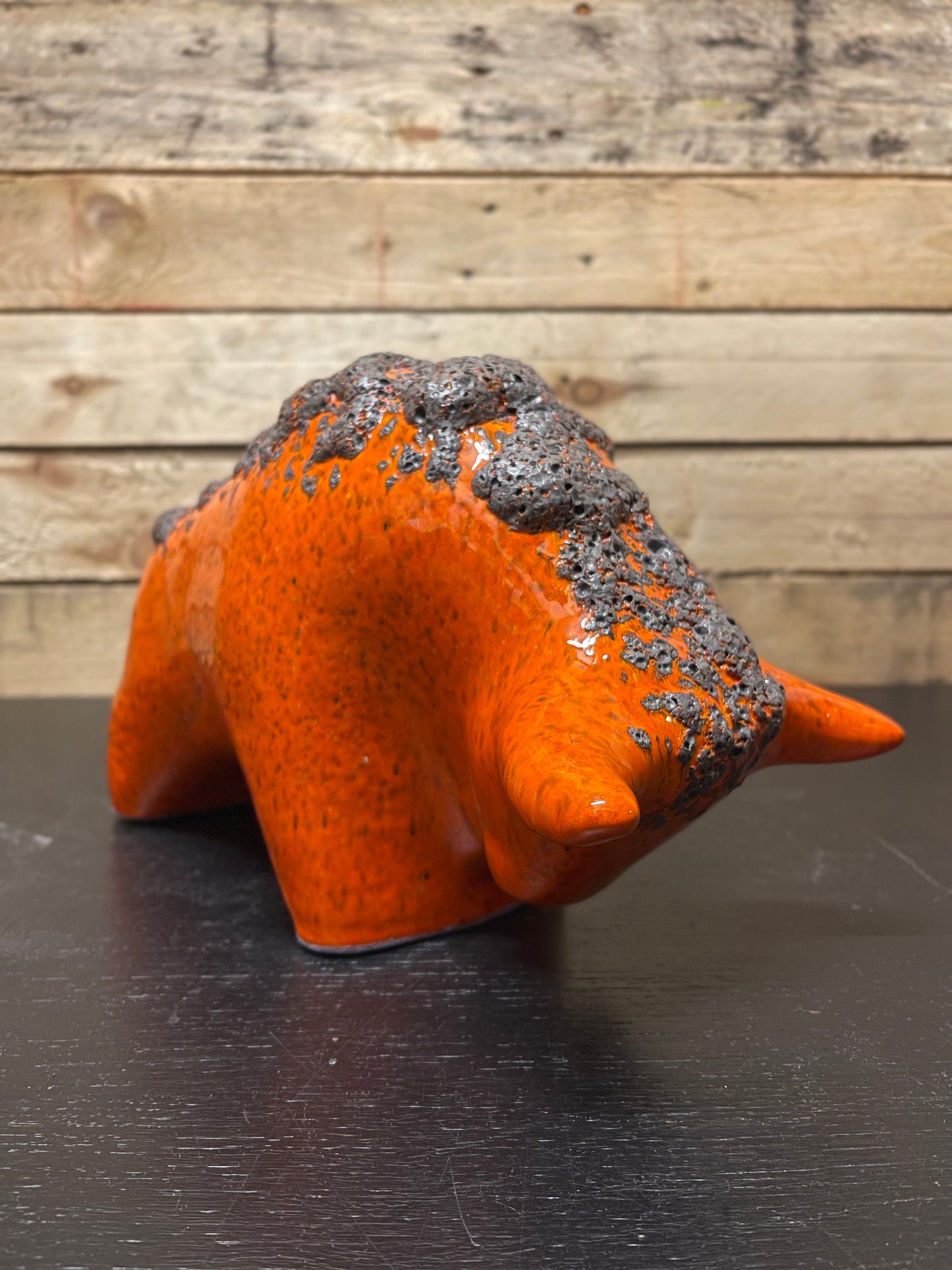 Otto Keramik Large Ceramic Bull West German Pottery Fat Lava