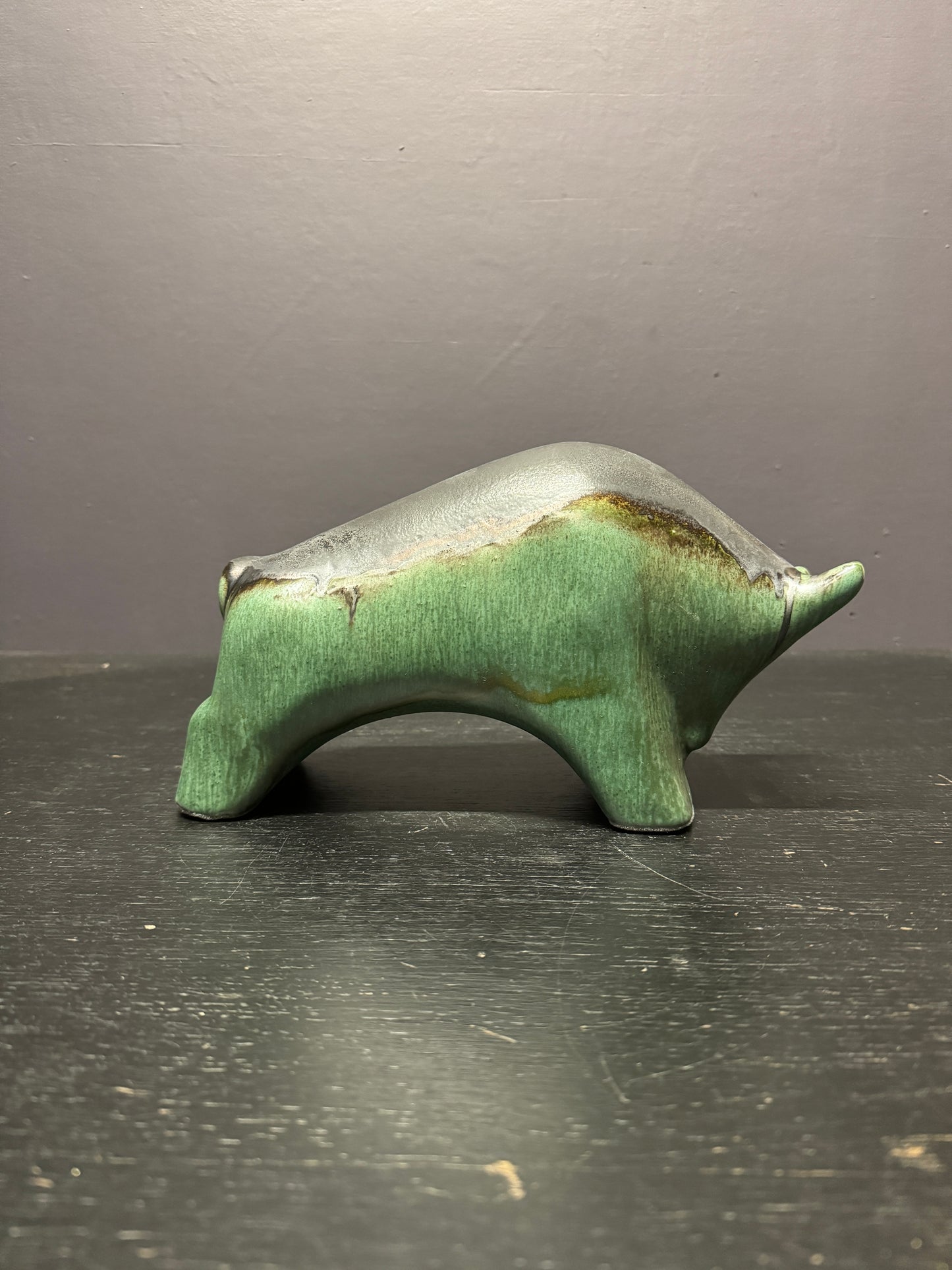 Otto Keramik Ceramic Bull West German Pottery Fat Lava