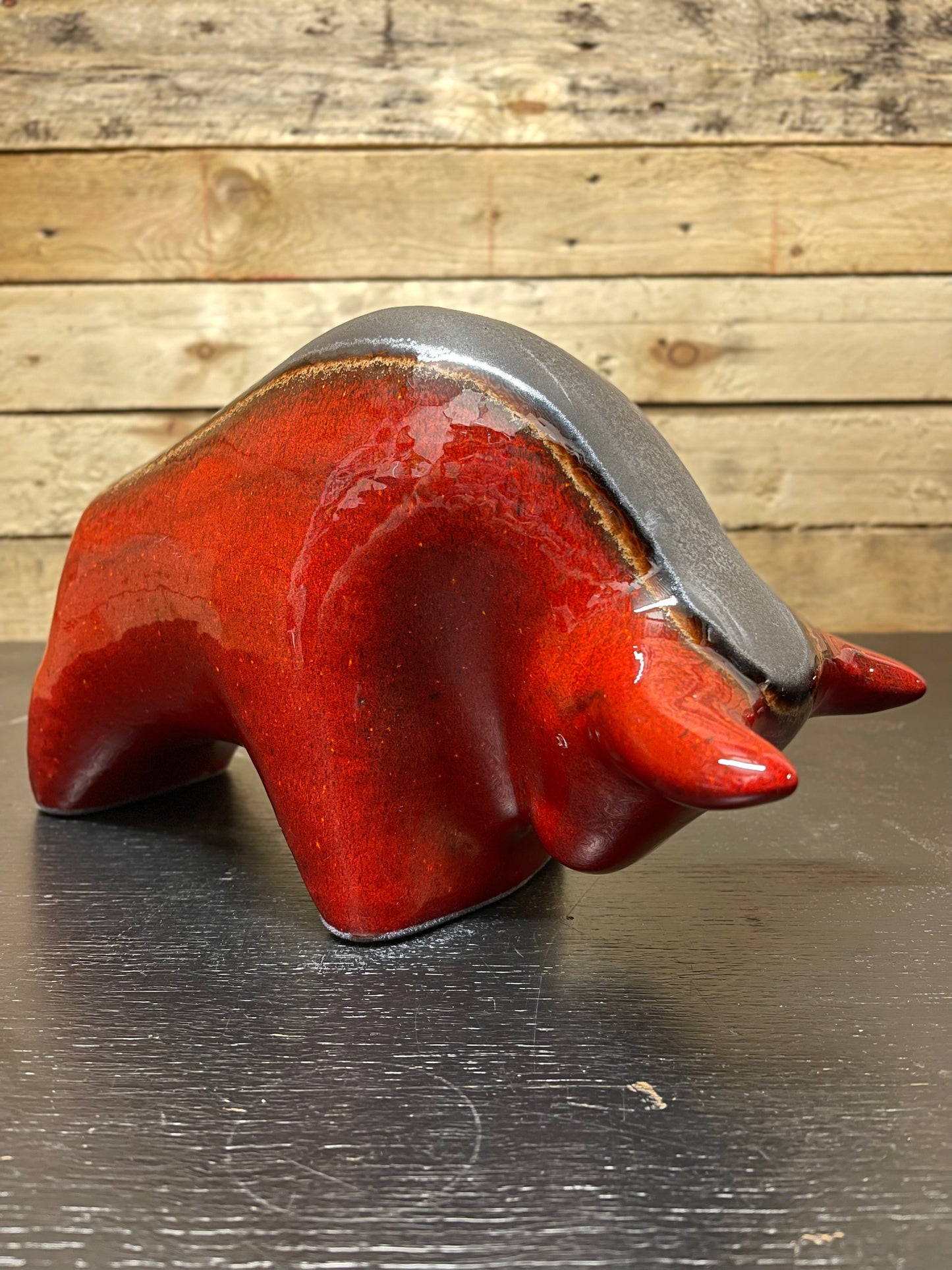 Otto Keramik Large Ceramic Bull West German Pottery Fat Lava
