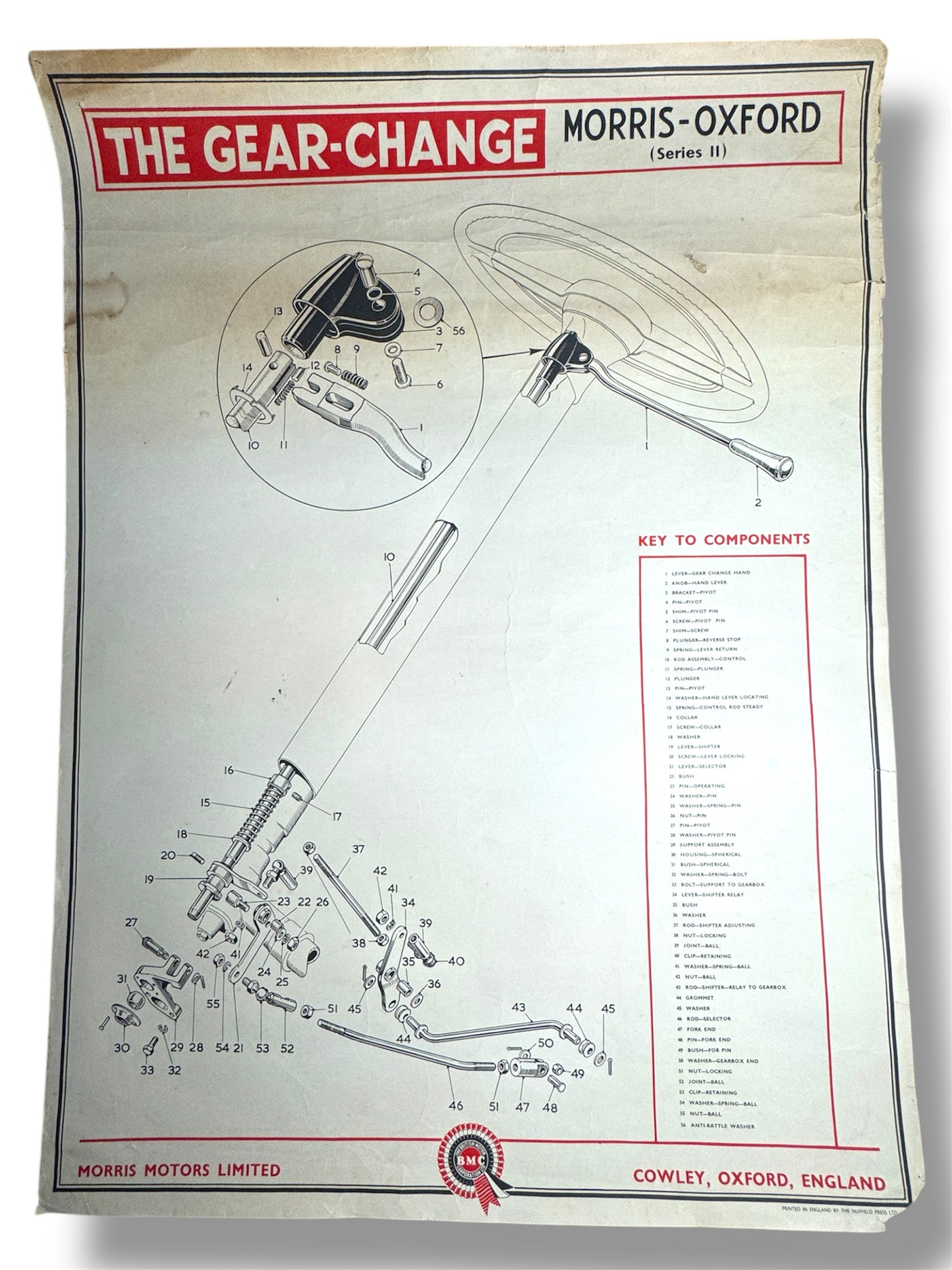 B.M.C. British Motor Corporation Educational Poster Circa 1950s