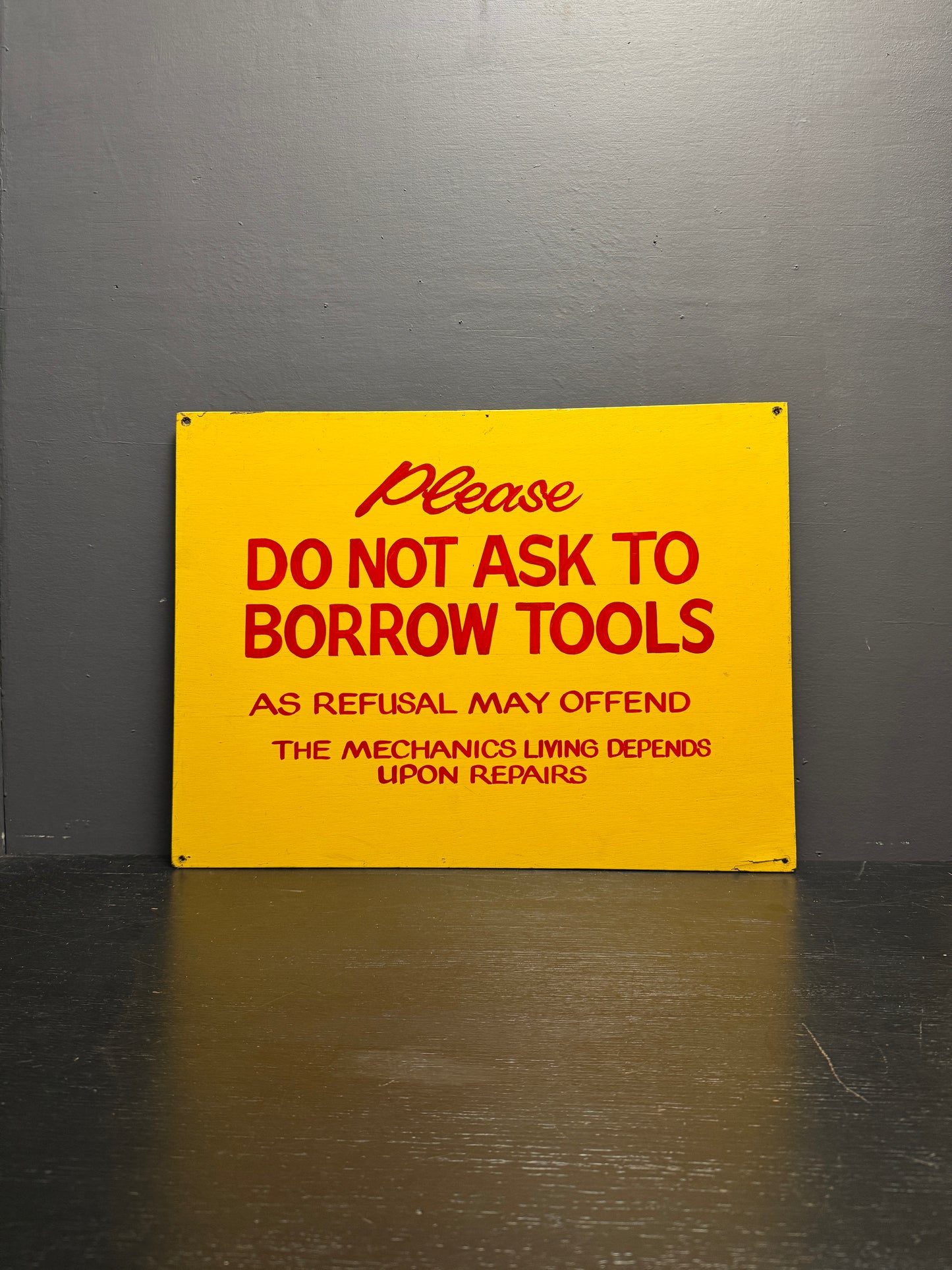 1950s Hand Painted Workshop Sign
