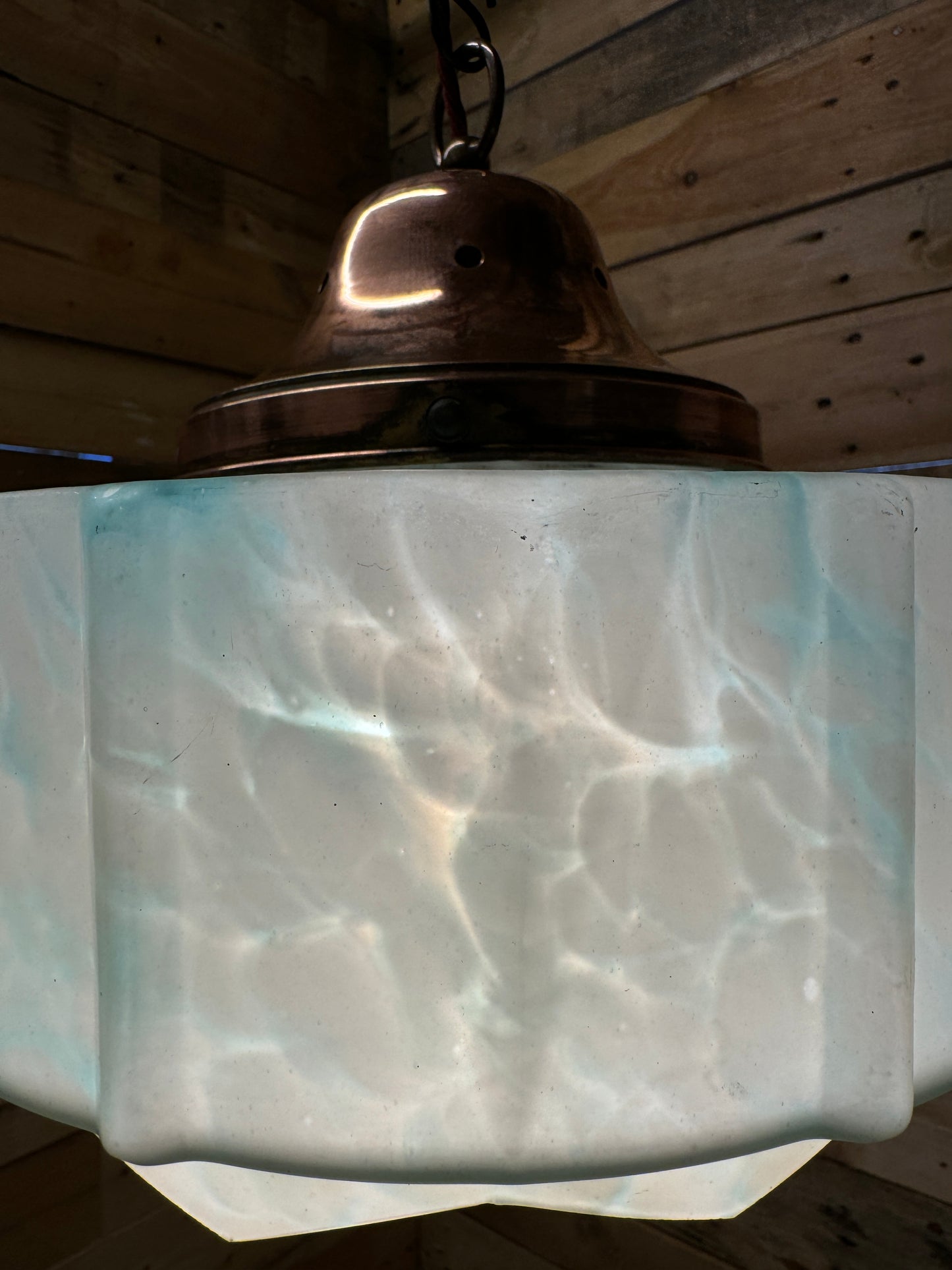 1930s Art Deco Italian Glass Pendant Light