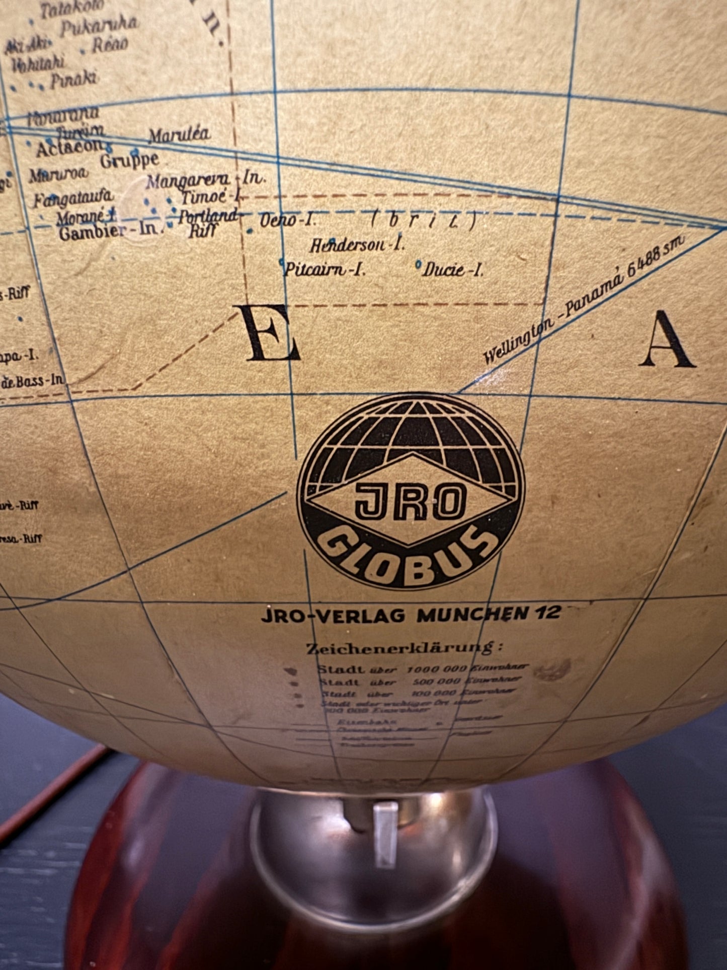 Vintage 1960s German Glass Globe Lamp By JRO Globus Munchen