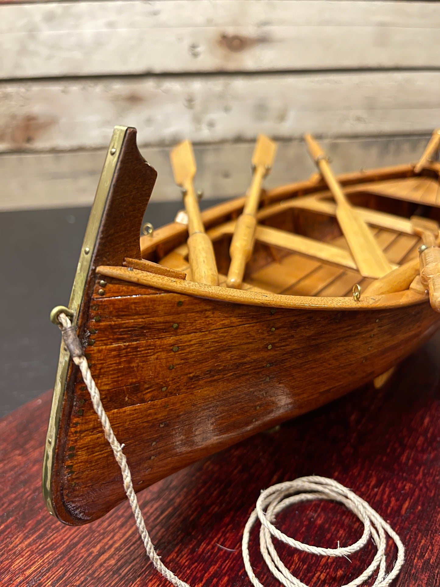 Scratch Built Classic Italian Gozzo Ligure Wooden Rowing Boat Circa 1970