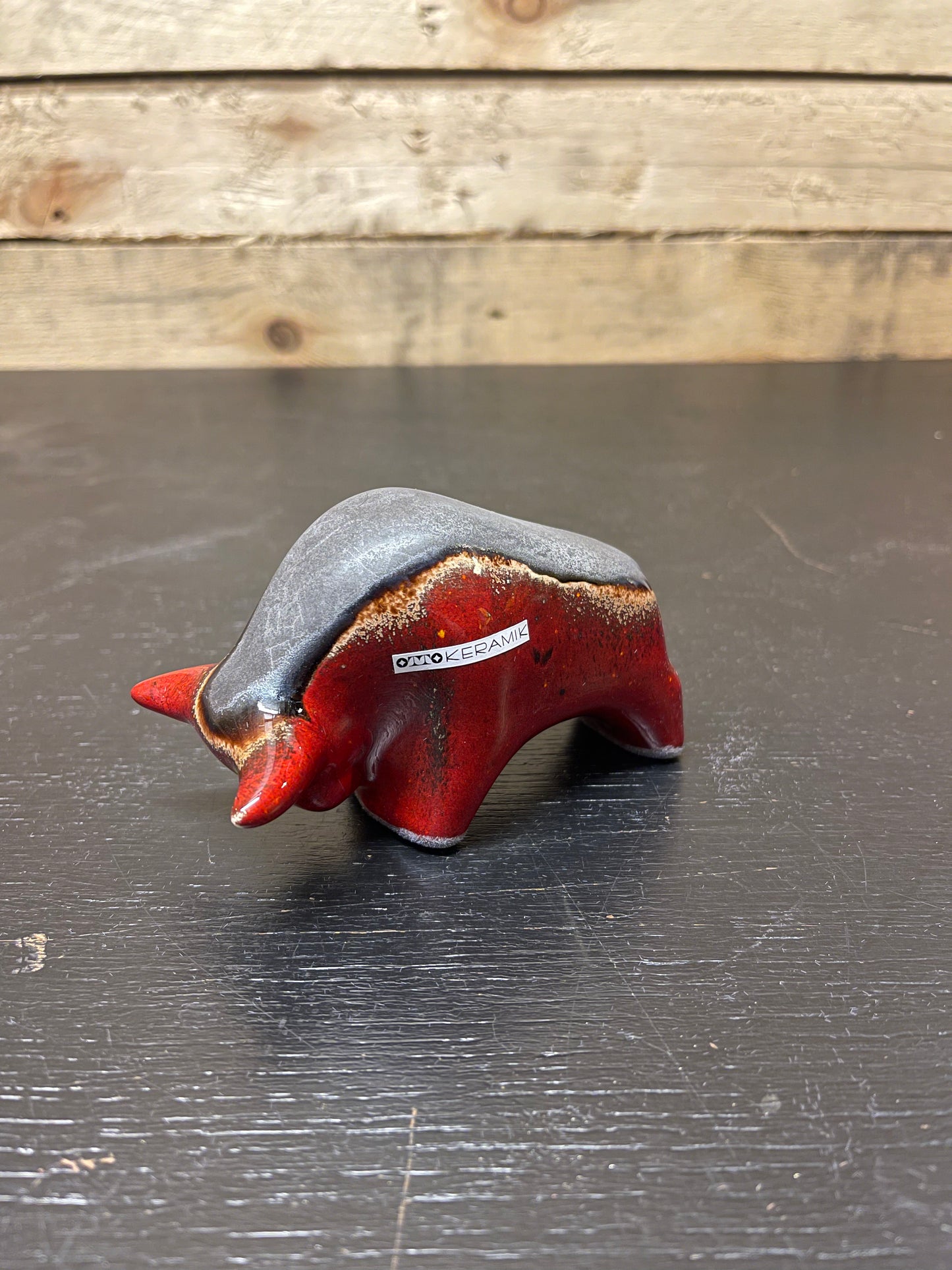 Otto Keramik Small Ceramic Bull West German Pottery Fat Lava