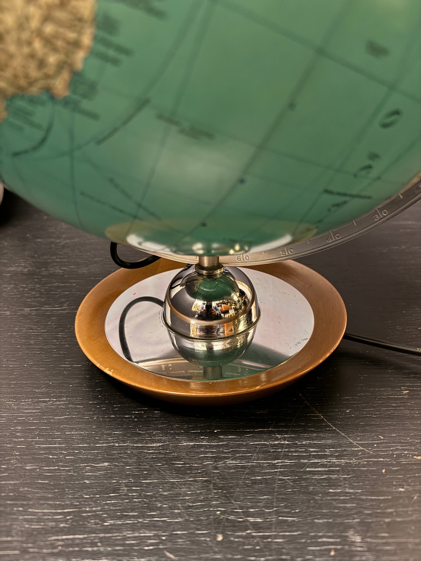 Vintage 1970s German Glass Globe Lamp By JRO Globus Munchen