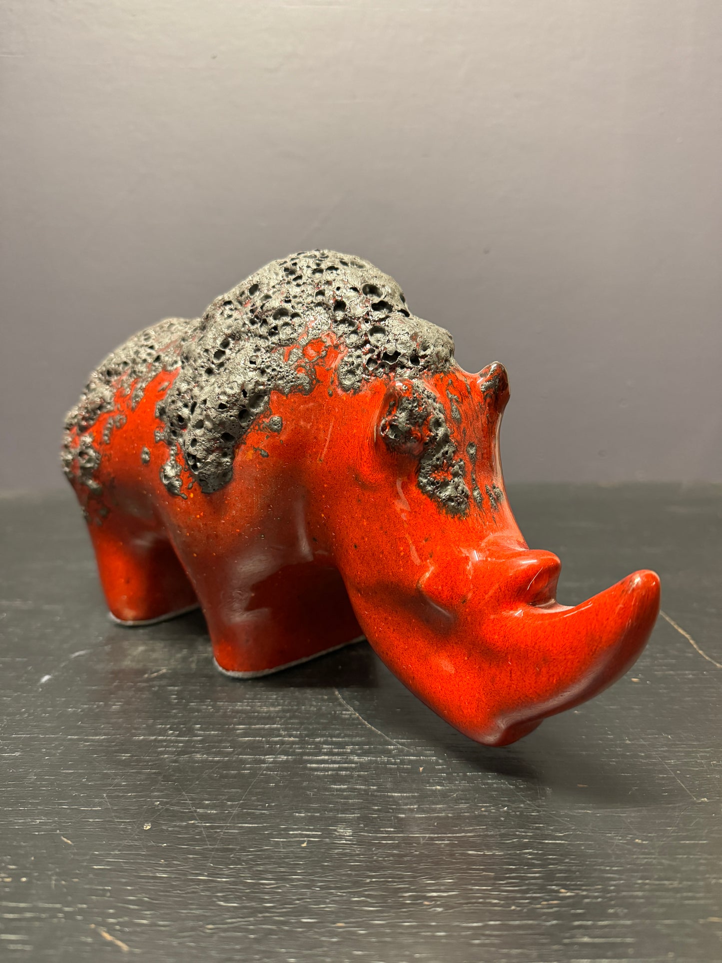 Exclusive Otto Keramik Ceramic Rhino West German Pottery Fat Lava
