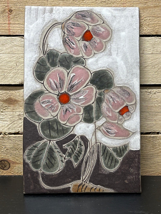 1970s West German Pottery Fat Lava Wall Tile By Ruscha Art