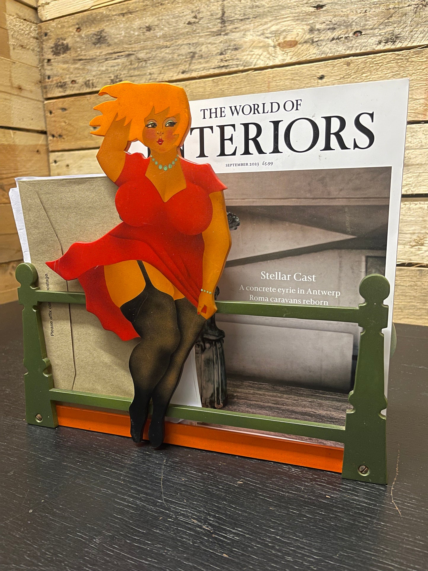 1960s Saucy Seaside Postcards Art Letter / Desk Tidy