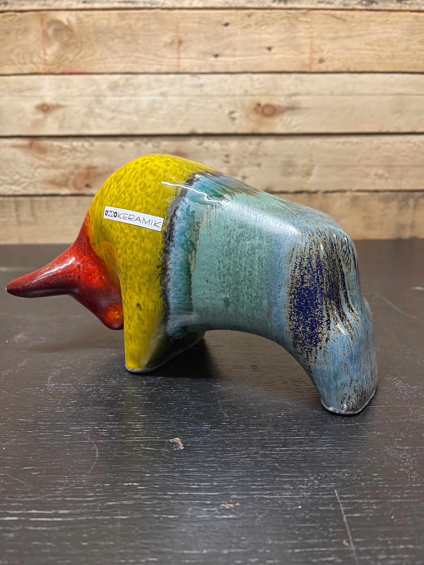 Otto Keramik Medium Ceramic Bull West German Pottery Fat Lava