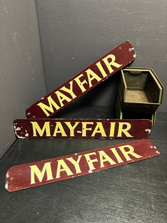 1960s Hand Painted Boat Signs ‘ MAYFAIR ‘