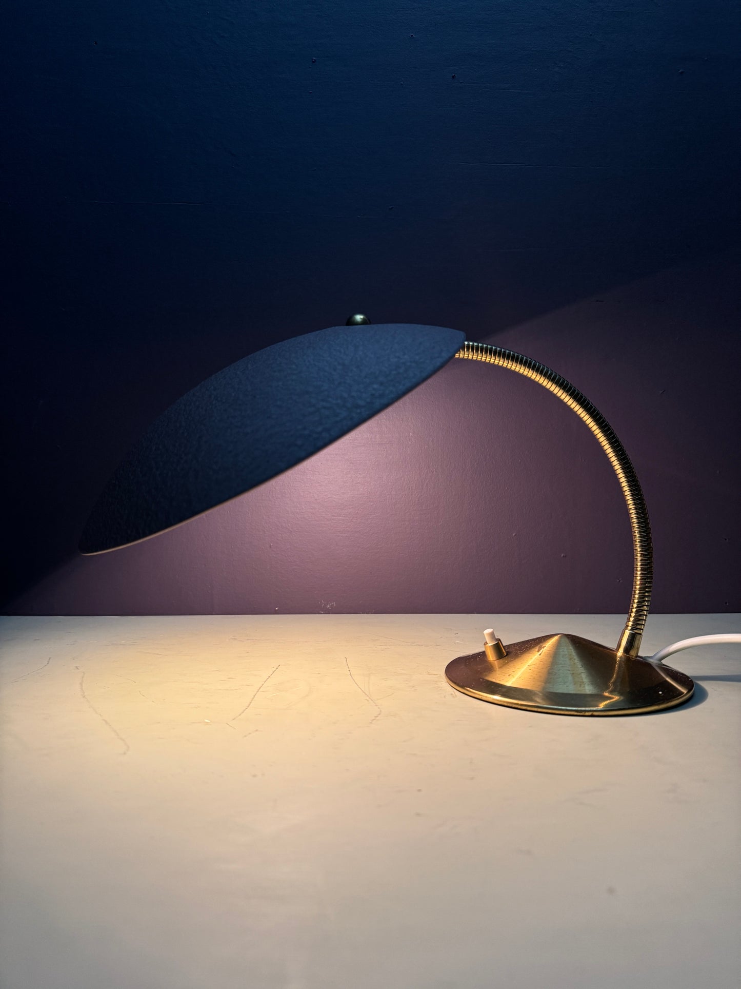 1950s Modernist Goose Neck Table Lamp By Gecos - Gebrüder Cosack Ligting Germany