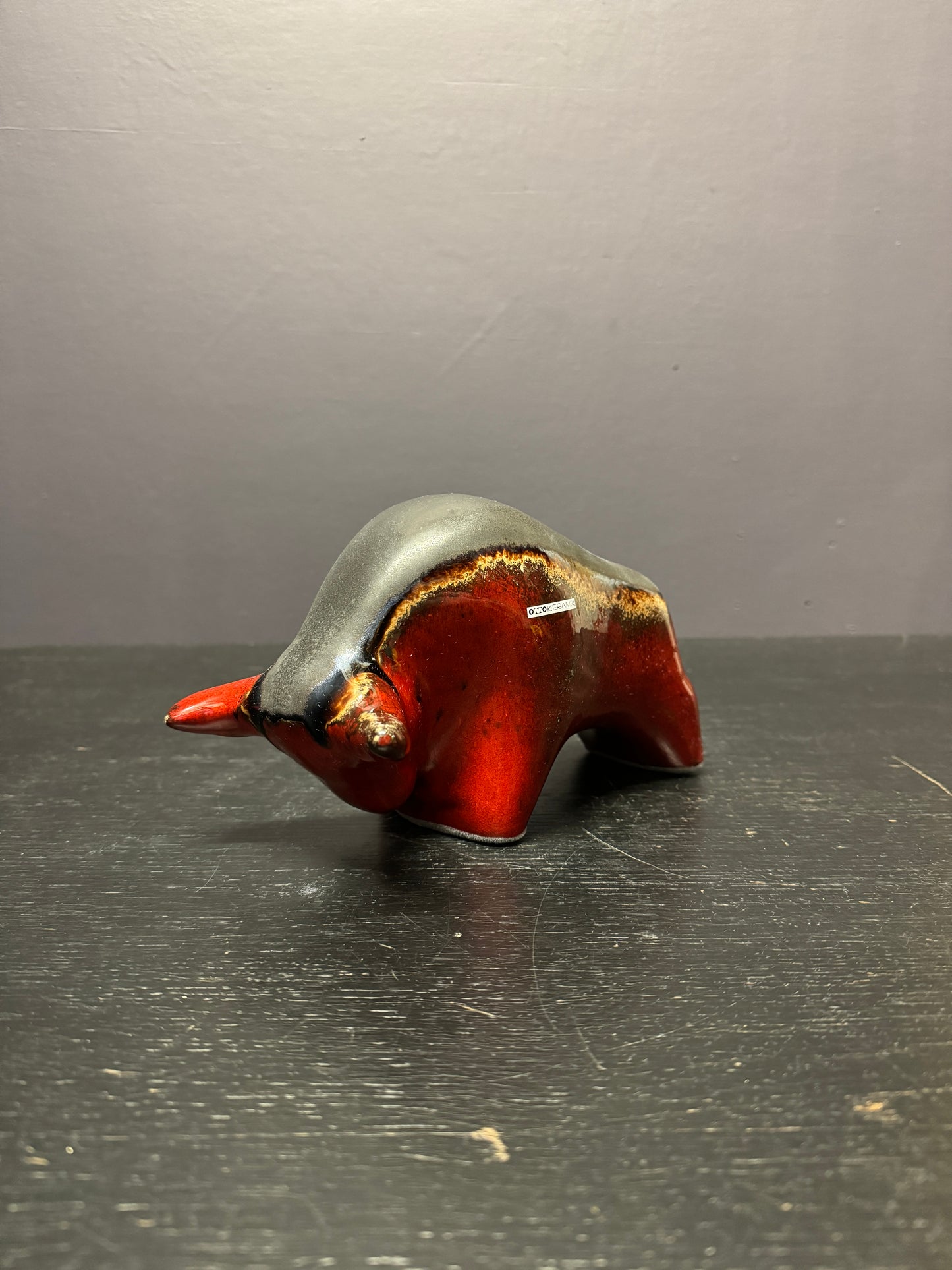 Otto Keramik Classic Ceramic Bull West German Pottery Fat Lava