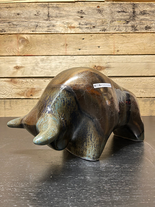 Otto Keramik Large Ceramic Bull West German Pottery Fat Lava