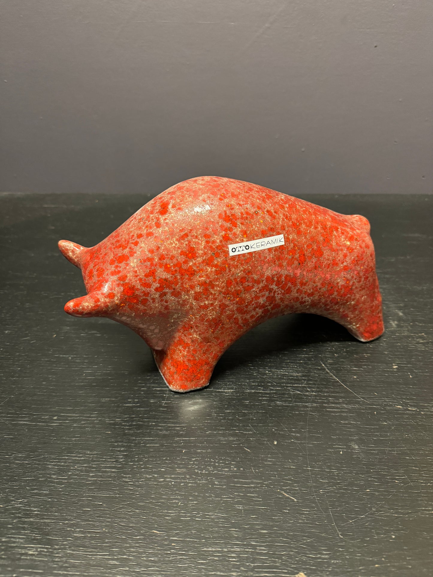 Otto Keramik Ceramic Bull West German Pottery Fat Lava