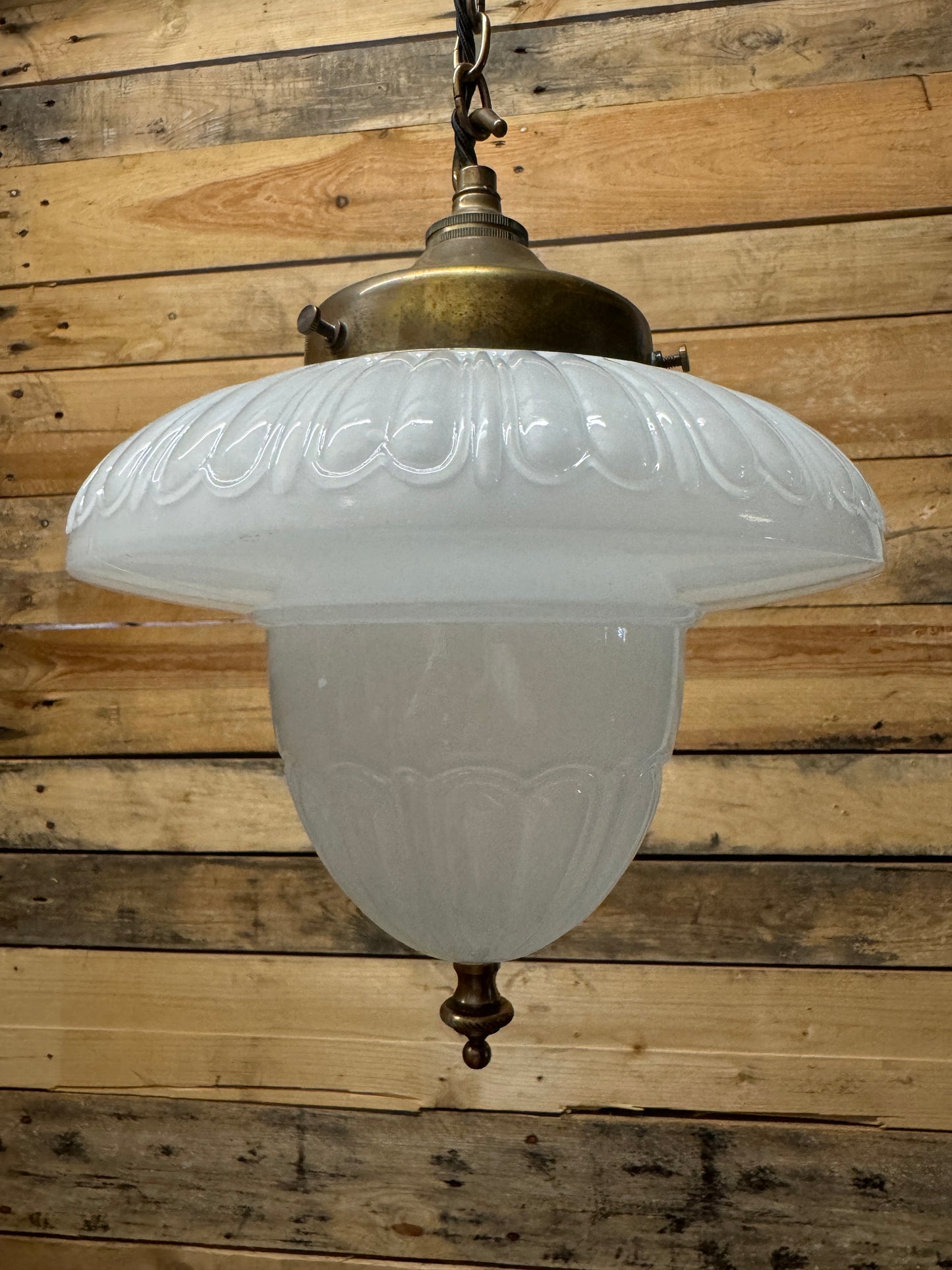 1930s Opaline Pendant Light Bencolite By Benjamin Electrics