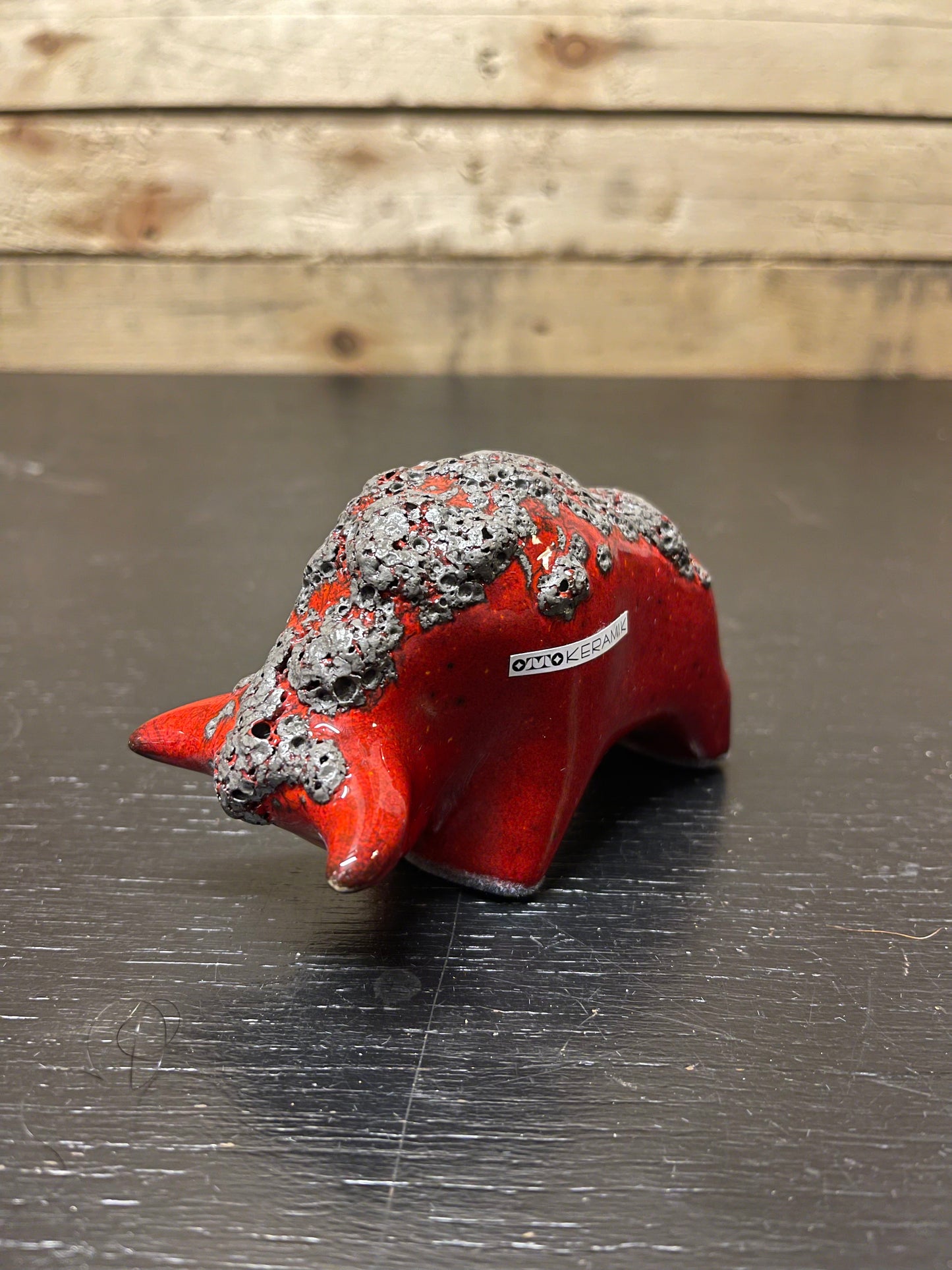 Otto Keramik Small Ceramic Bull West German Pottery Fat Lava