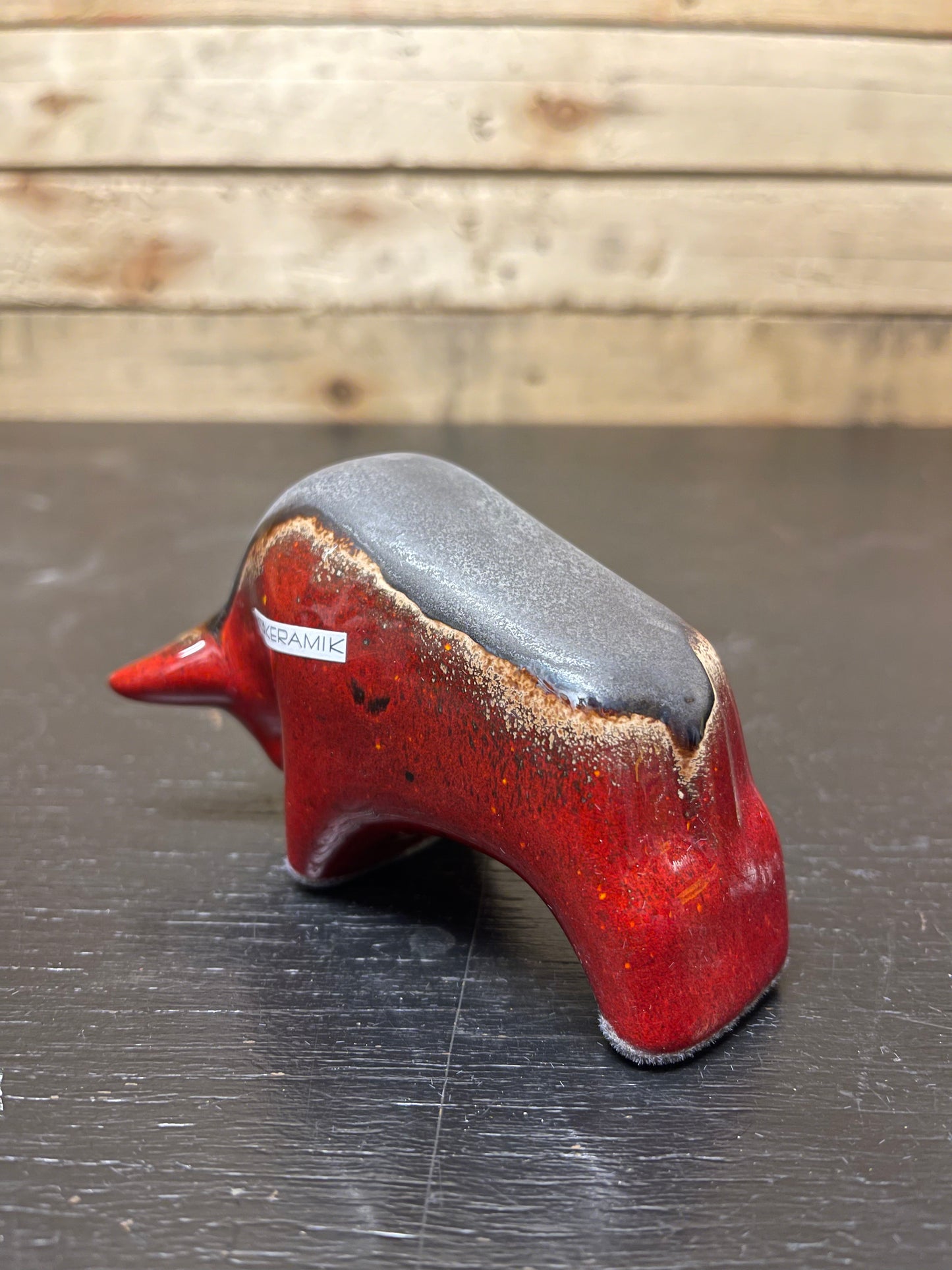 Otto Keramik Small Ceramic Bull West German Pottery Fat Lava