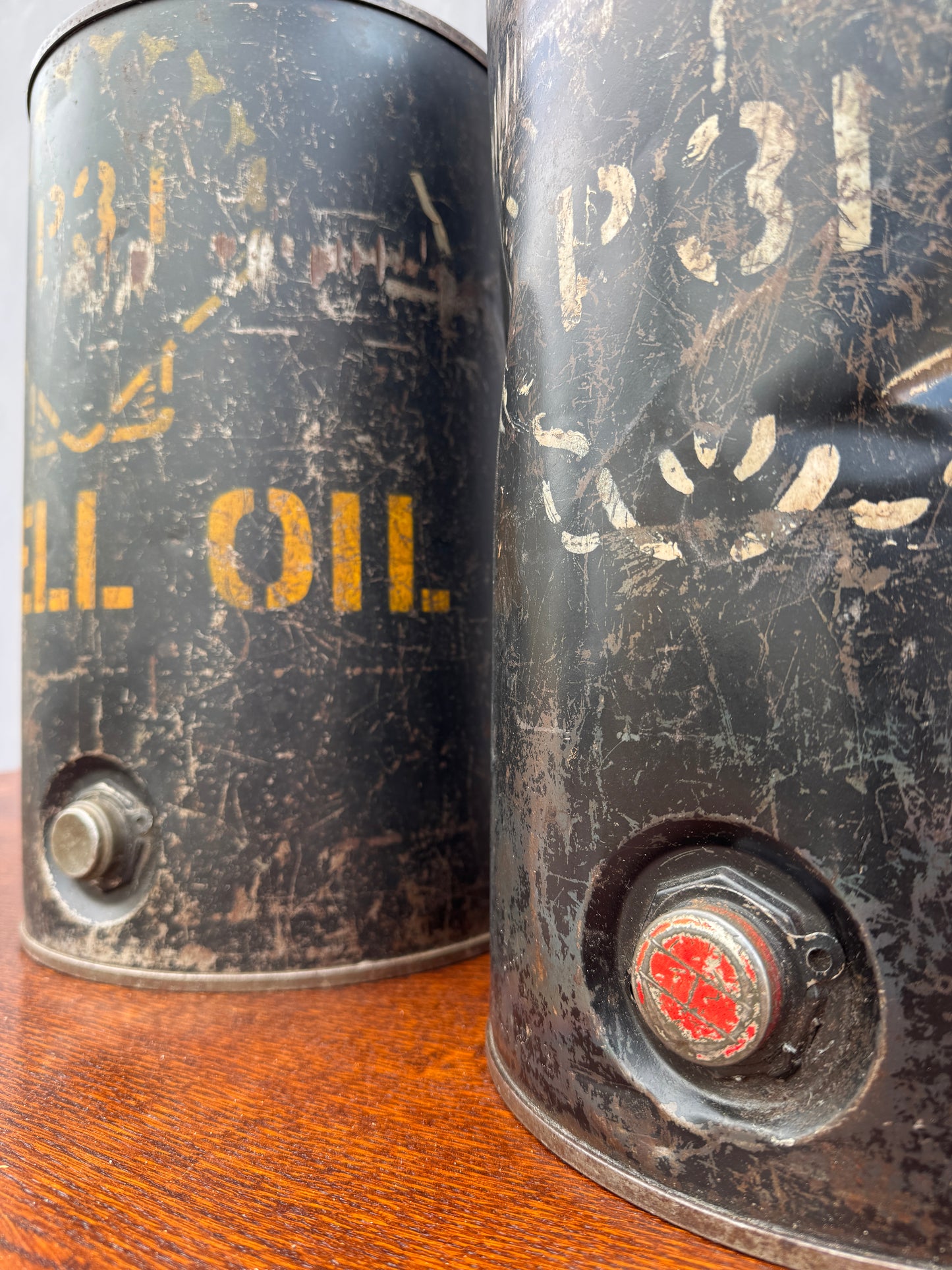 1930s Shell Oil Cans.