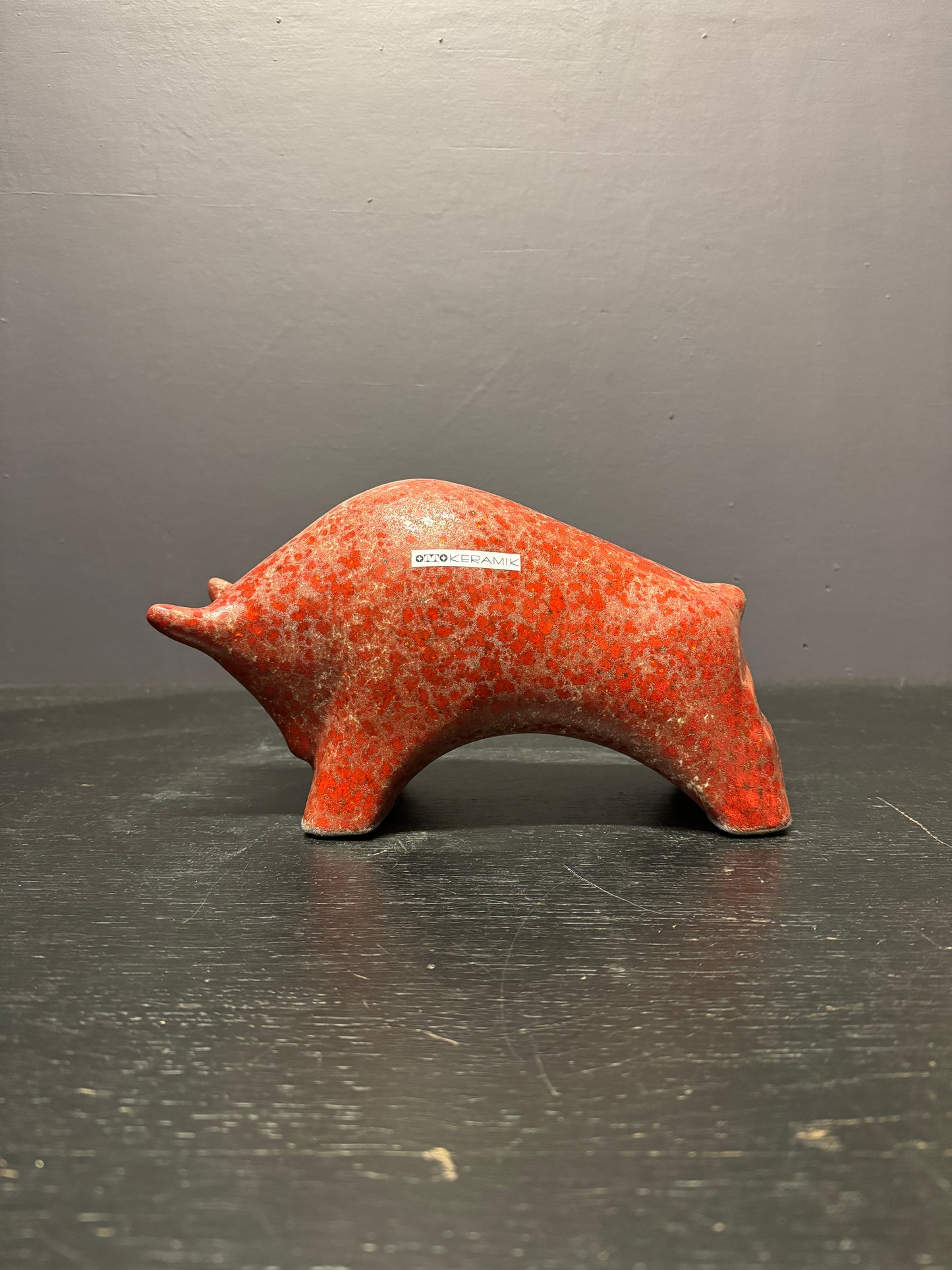 Otto Keramik Ceramic Bull West German Pottery Fat Lava