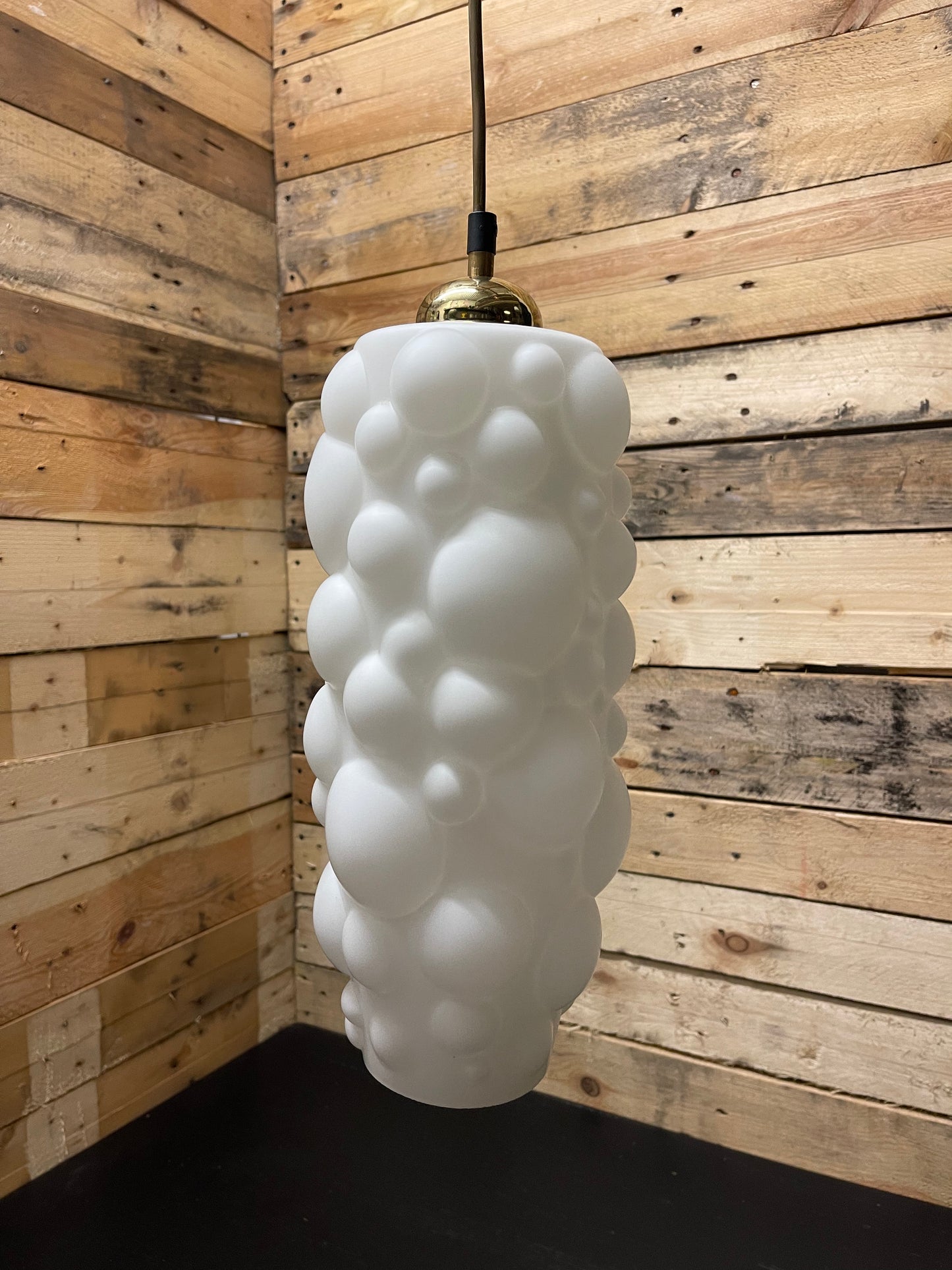1960s Czech Bubble Opaline Pendant Light