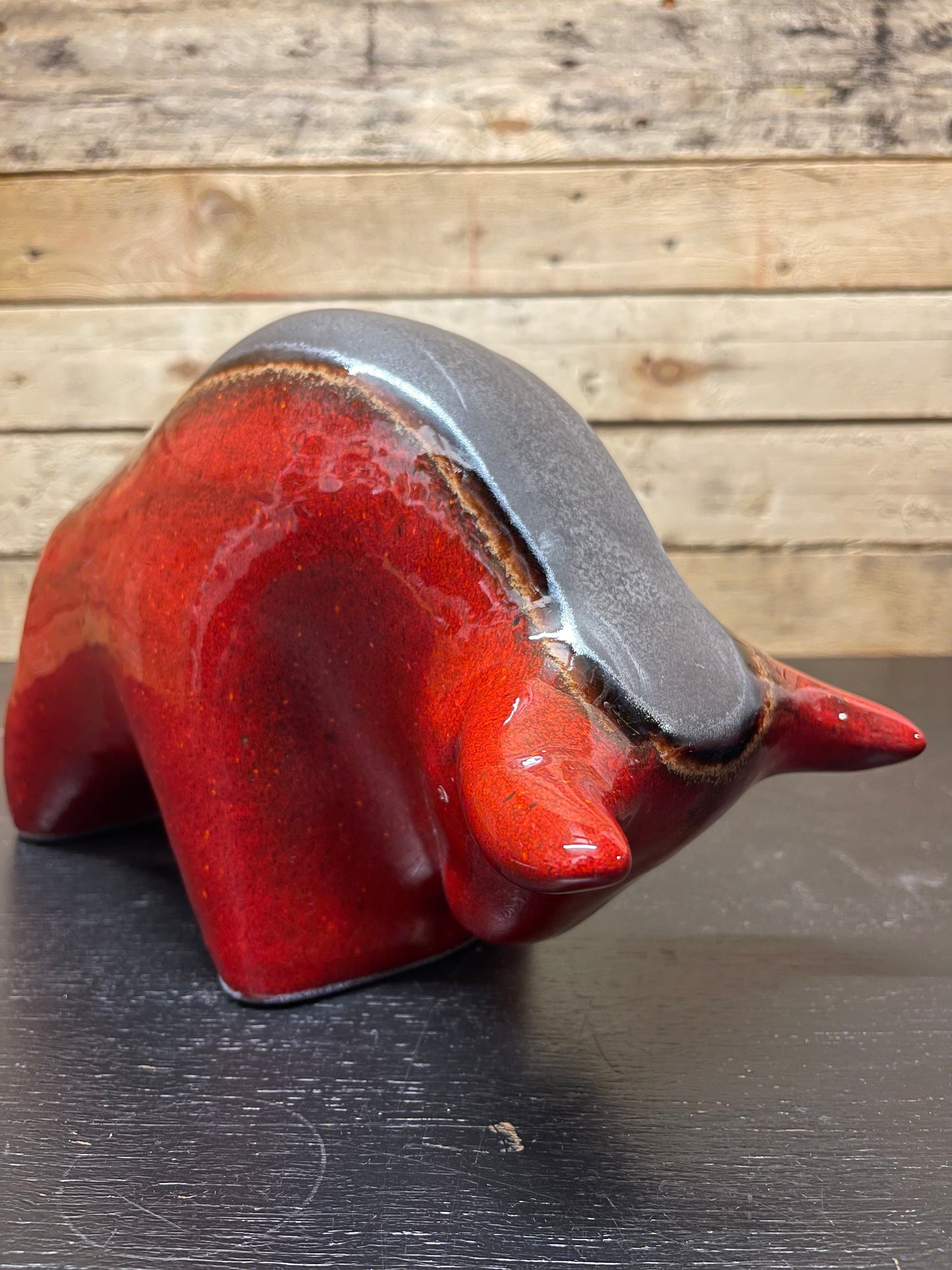 Otto Keramik Large Ceramic Bull West German Pottery Fat Lava