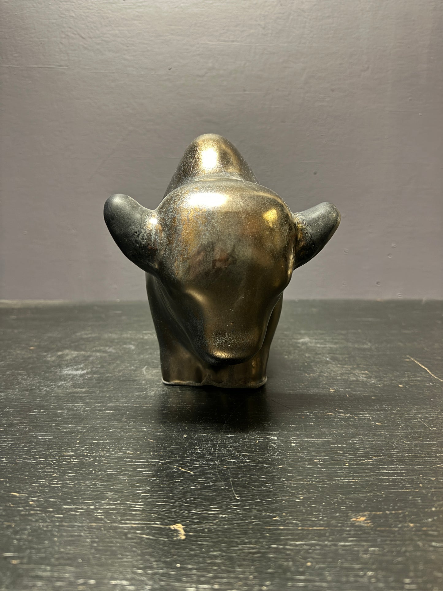 Otto Keramik Large Ceramic Bison West German Pottery Fat Lava