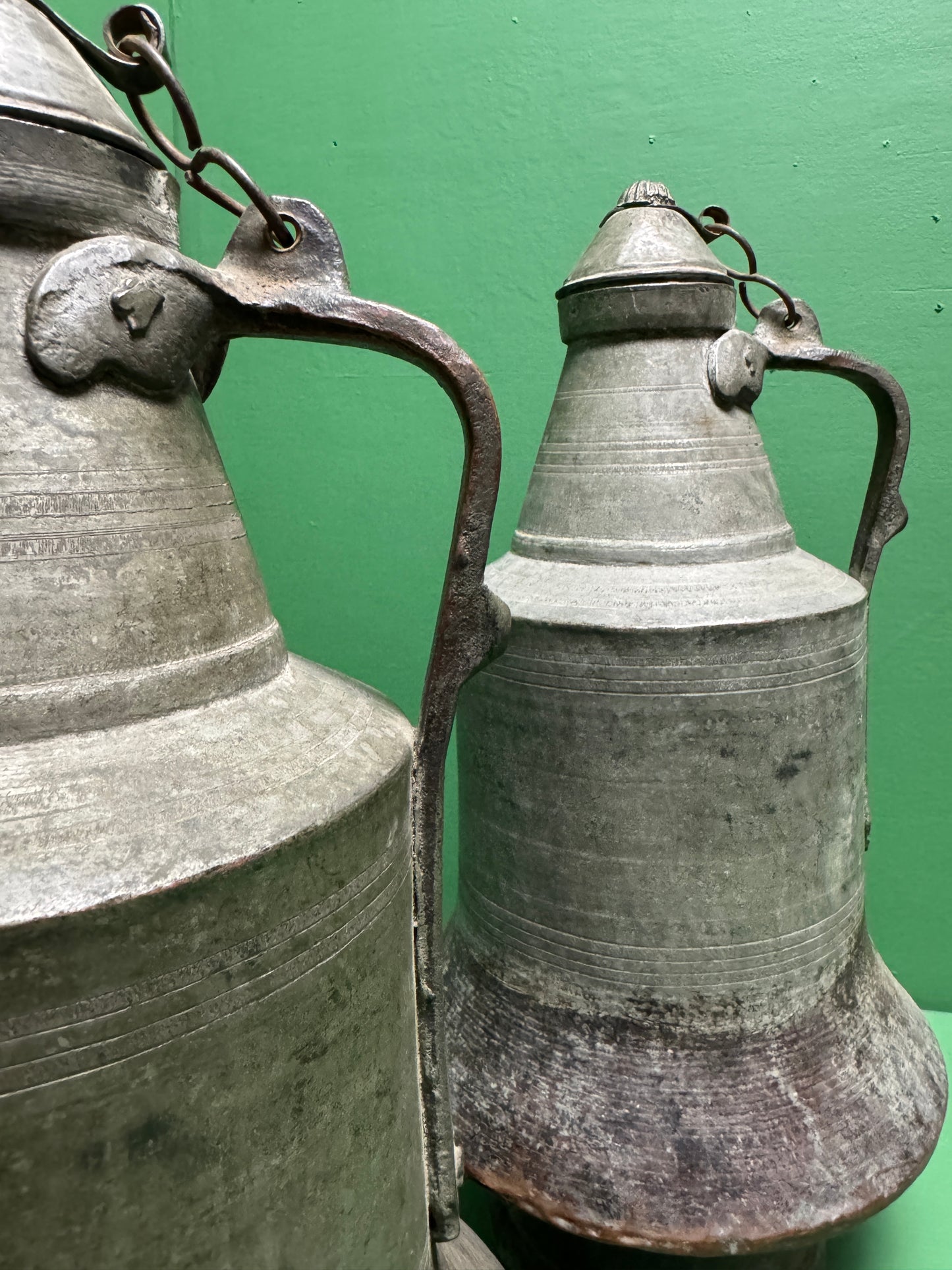 Circa 1930s Turkish Hand Beaten Copper Ablution Jugs