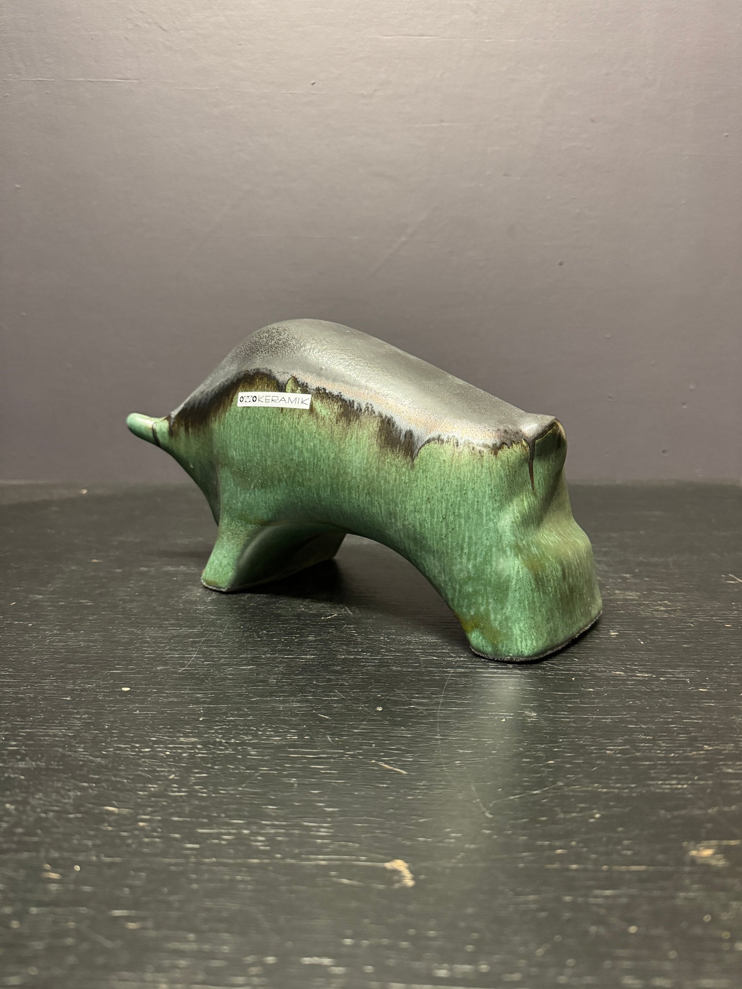 Otto Keramik Ceramic Bull West German Pottery Fat Lava