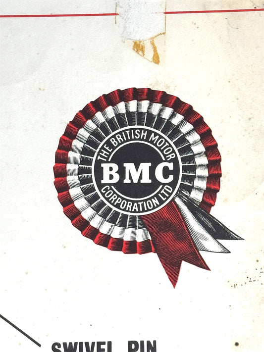 B.M.C. British Motor Corporation Educational Poster Circa 1950s