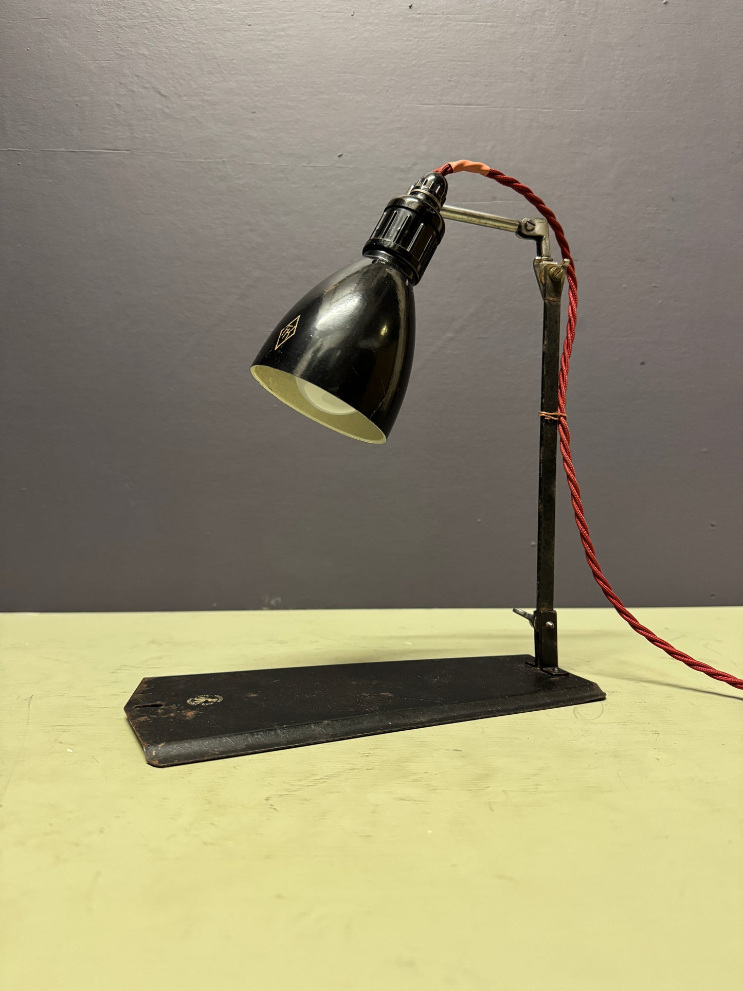 1920s Wall & Table Lamp Marked Hrabowski Foto Kino Berlin Spandau