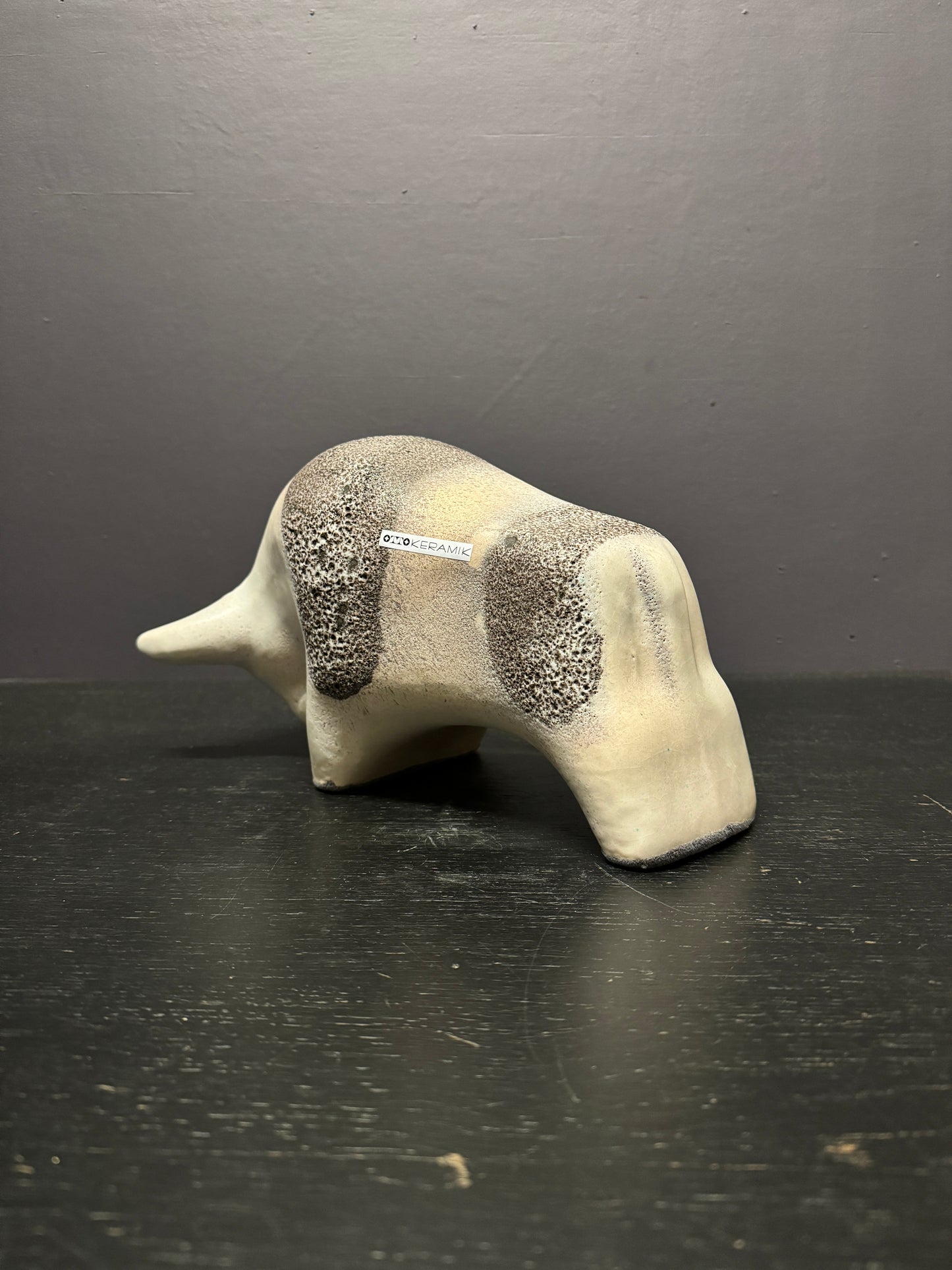 Otto Keramik Large Ceramic Bull West German Pottery Fat Lava