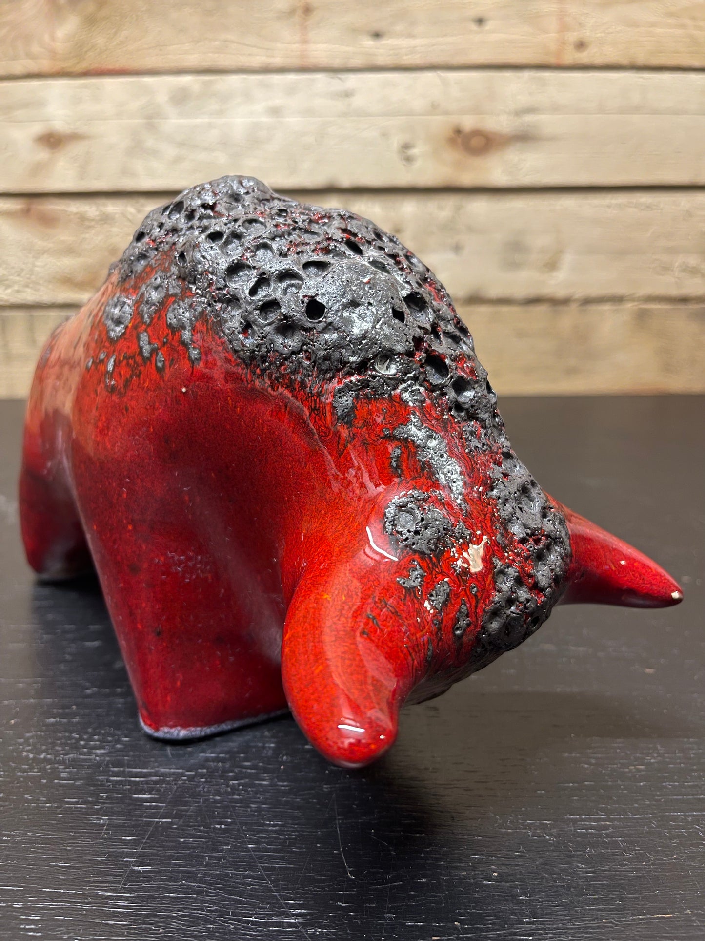 Otto Keramik Medium Ceramic Bull West German Pottery Fat Lava