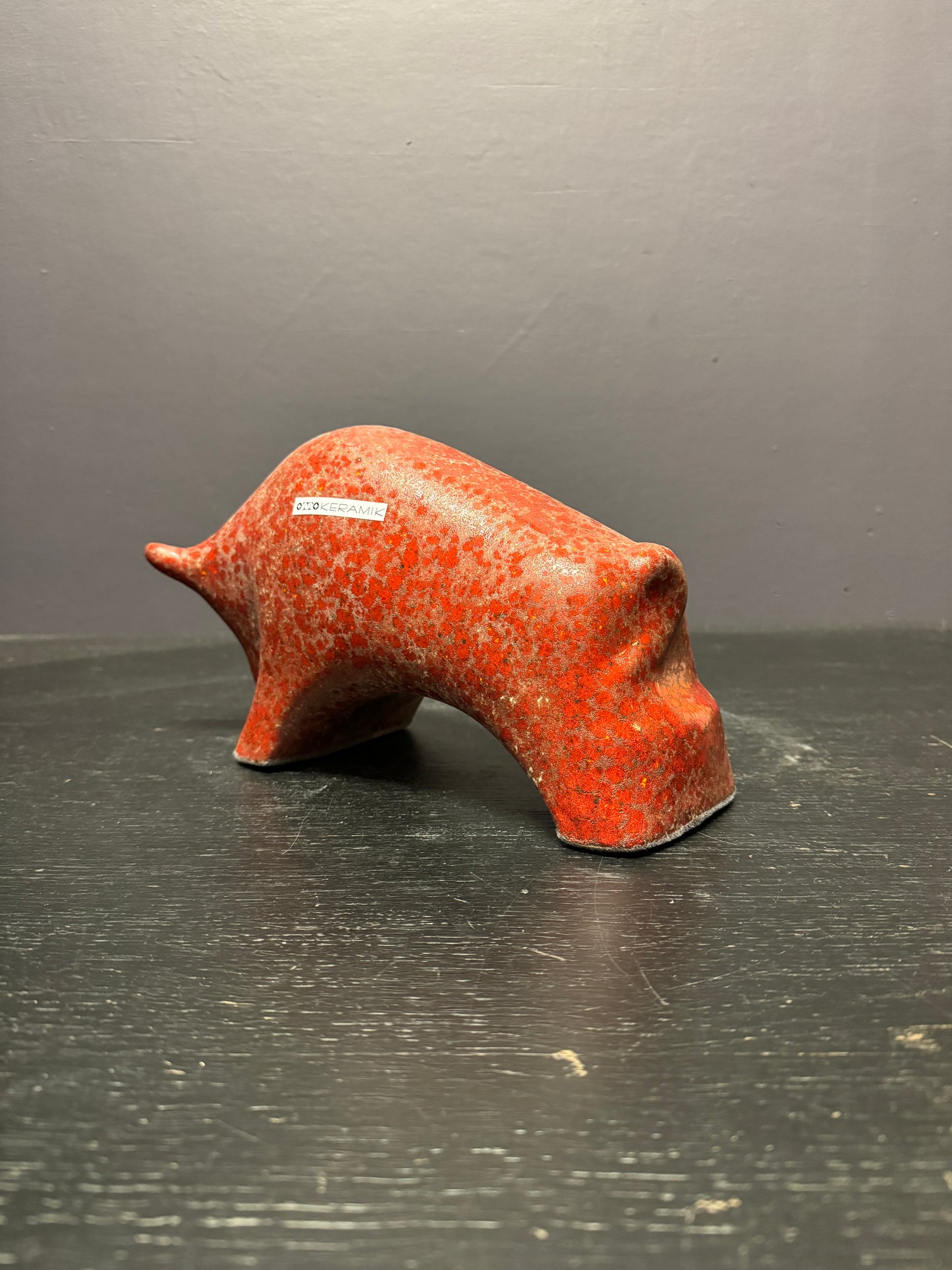 Otto Keramik Ceramic Bull West German Pottery Fat Lava
