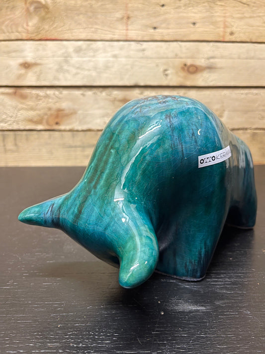 Otto Keramik Medium Ceramic Bull West German Pottery Fat Lava