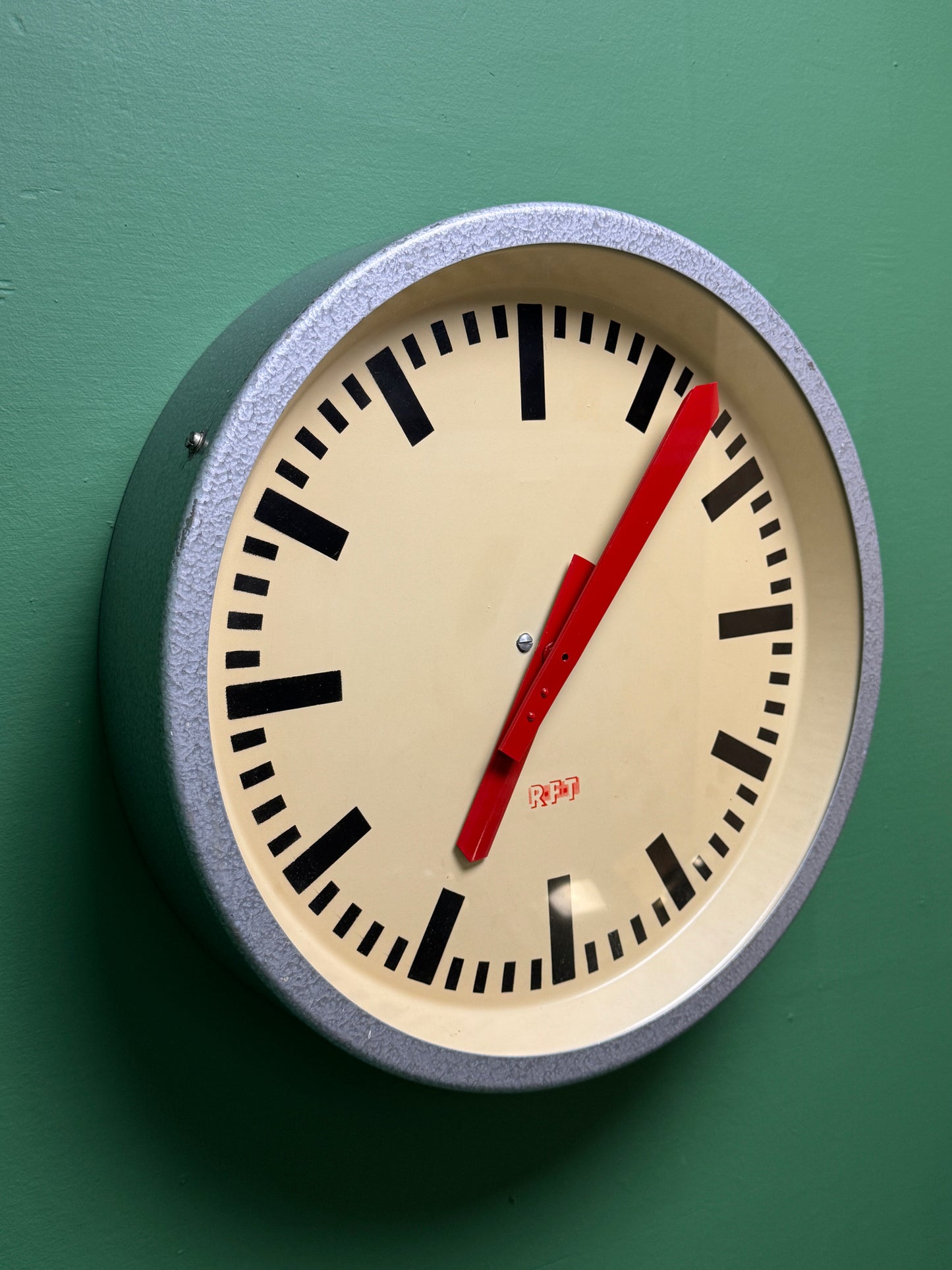 1950s East German Industrial Factory Clock By RFT