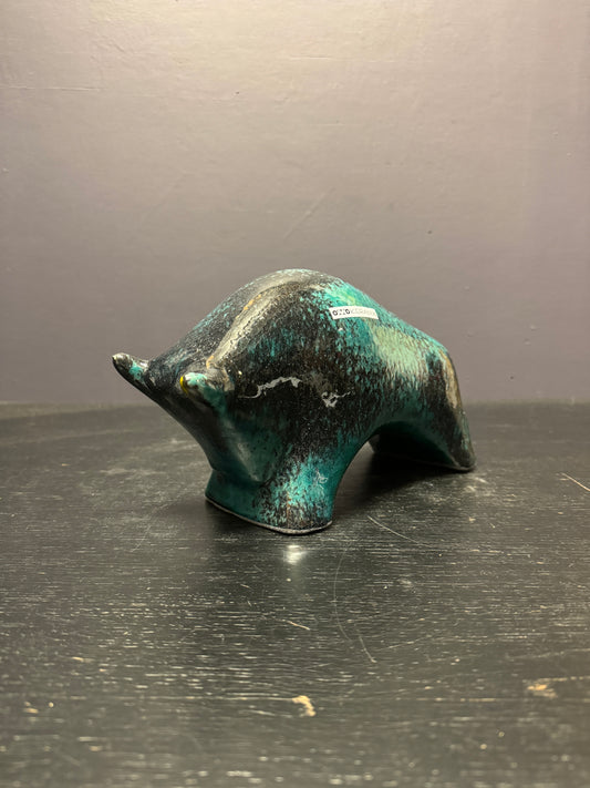 Otto Keramik Ceramic Bull West German Pottery Fat Lava