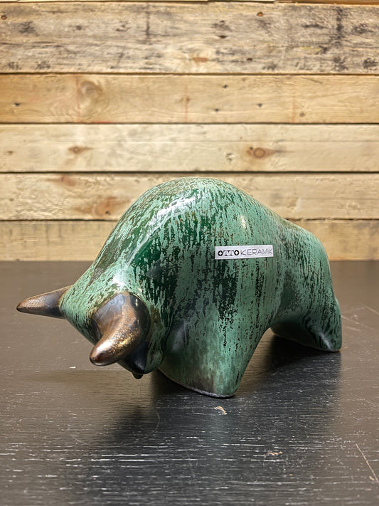 Otto Keramik Medium Ceramic Bull West German Pottery Fat Lava