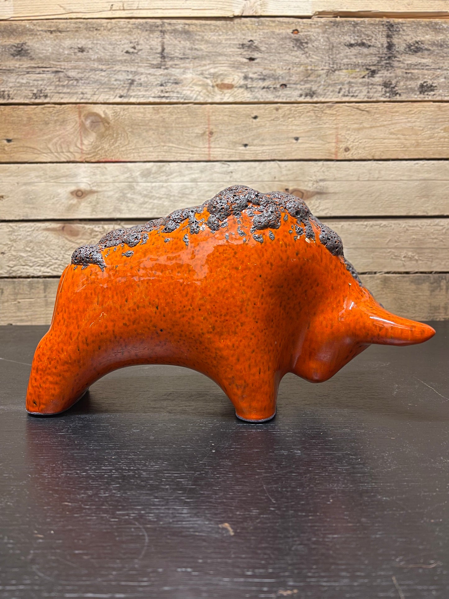 Otto Keramik Large Ceramic Bull West German Pottery Fat Lava