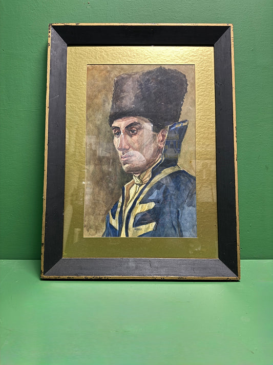 Water Colour Of A Prussian Soldier 1963