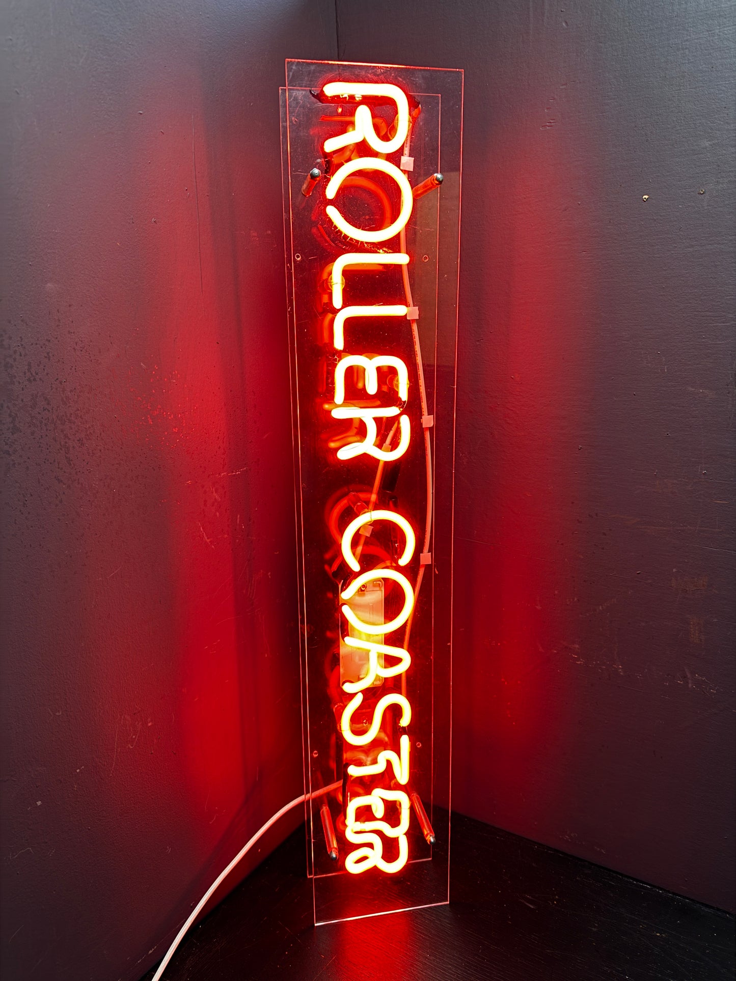 Circa 1970s Fun Fair Roller Coaster Neon Sign