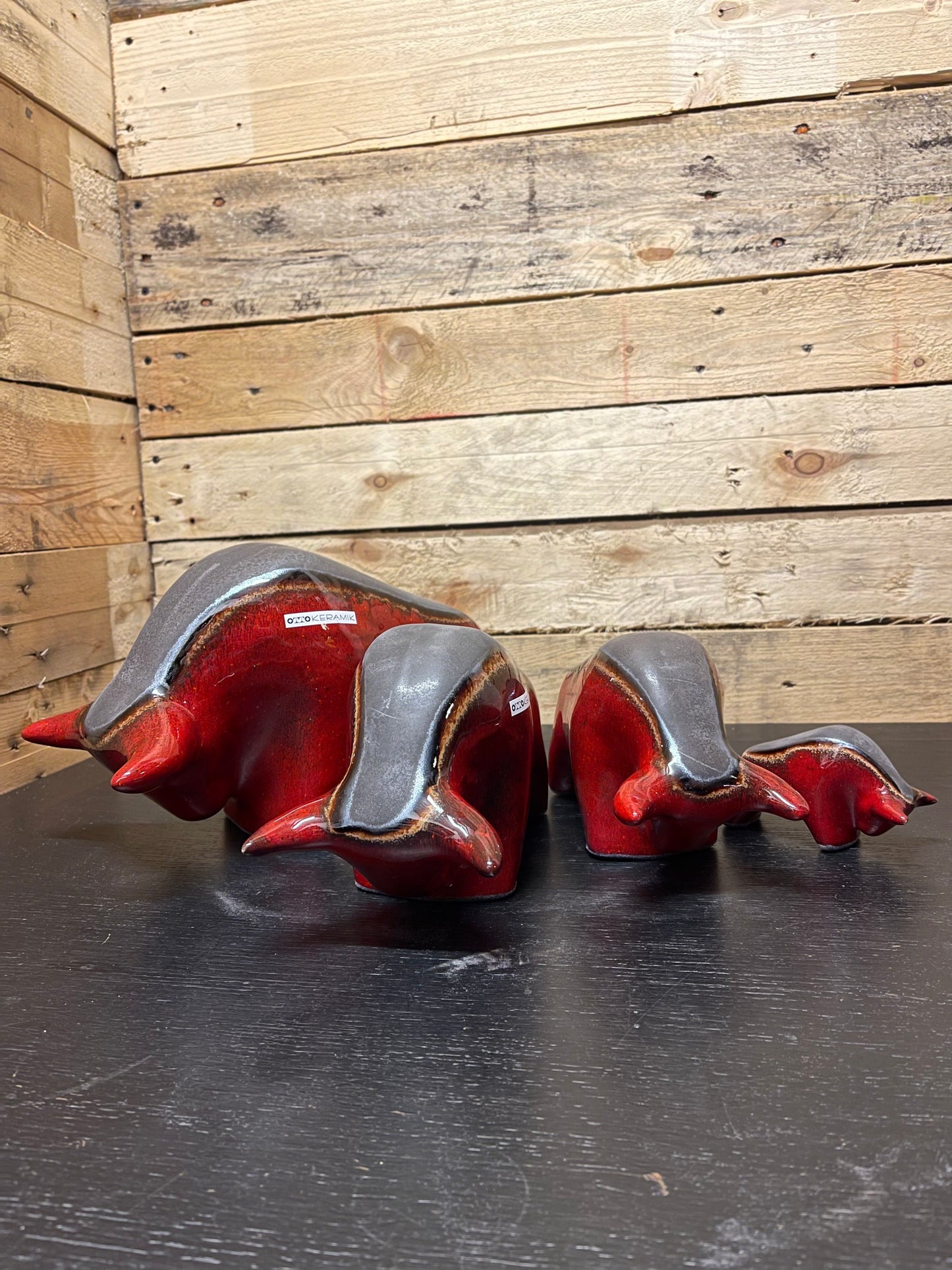 Otto Keramik Medium Ceramic Bull West German Pottery Fat Lava