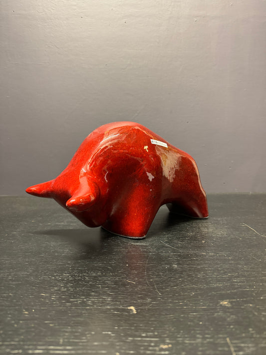 Otto Keramik Large Ceramic Bull West German Pottery Fat Lava